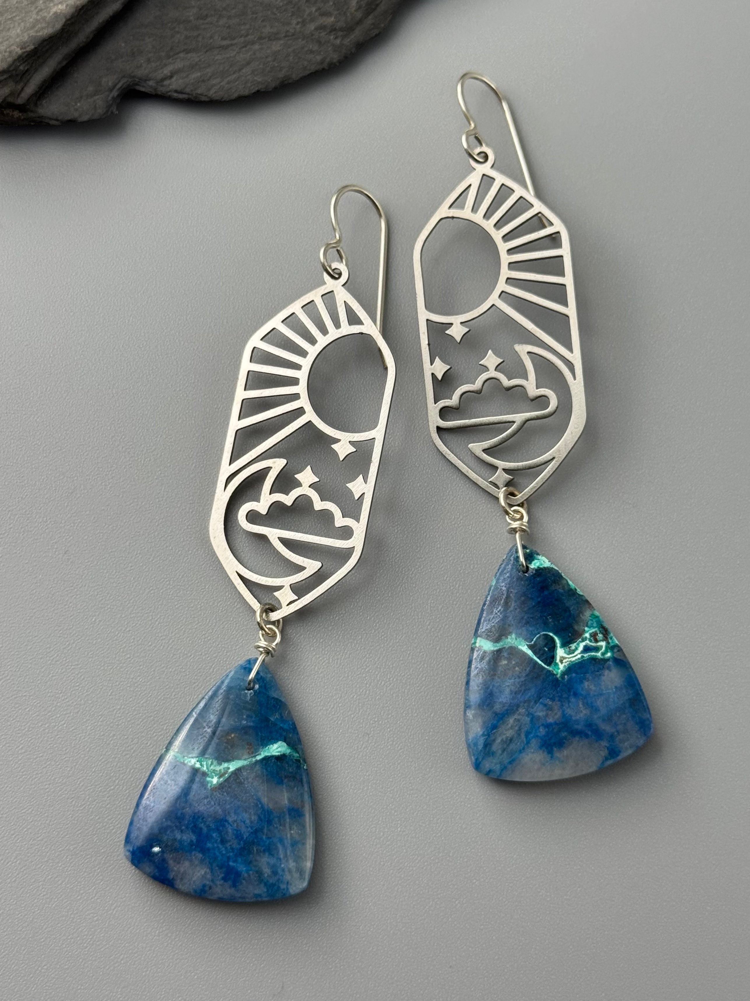 •CELESTIAL NAVIGATION• azurite + silver earrings