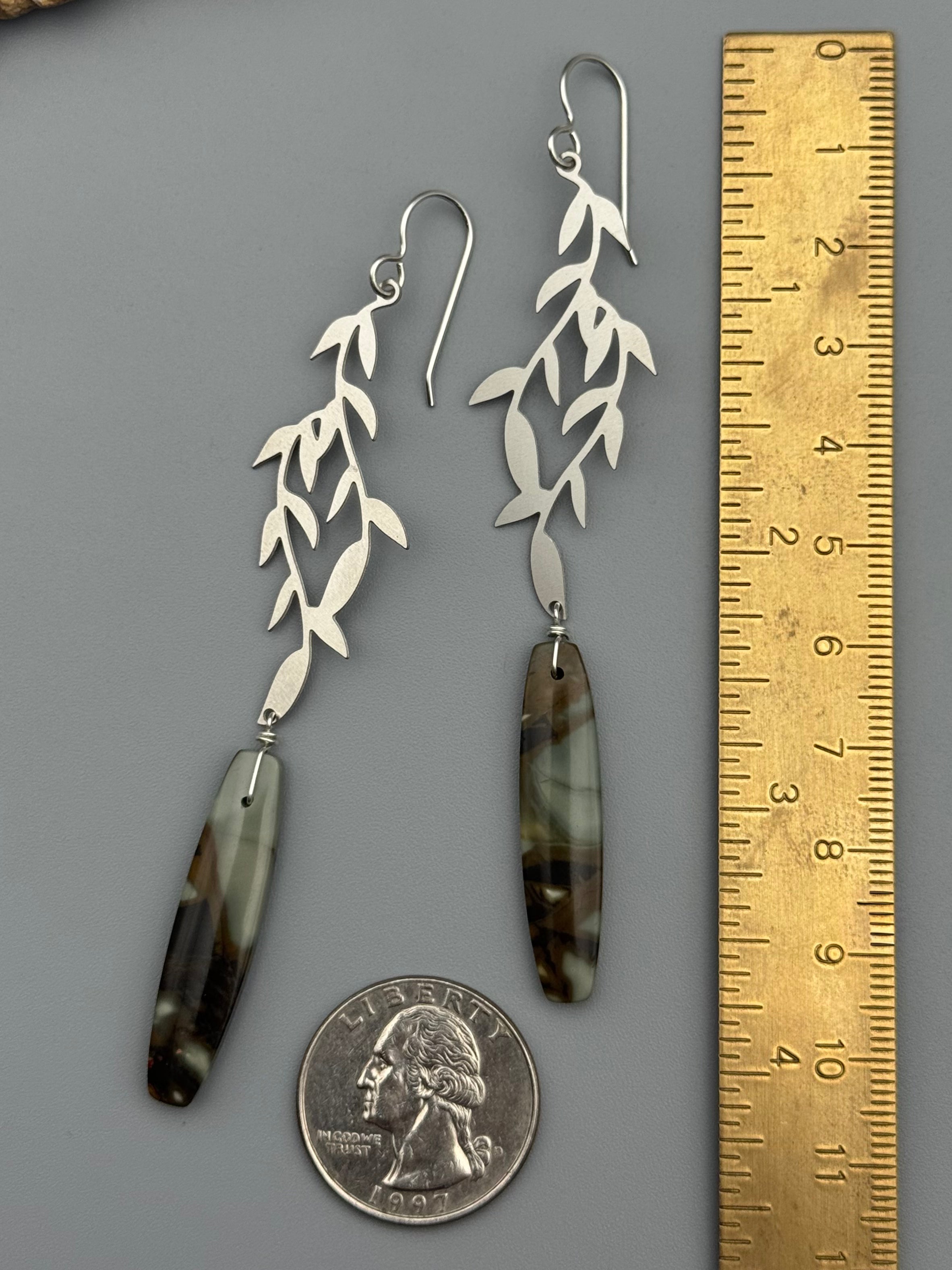 •WEEPING WILLOW• picasso jasper + silver earrings