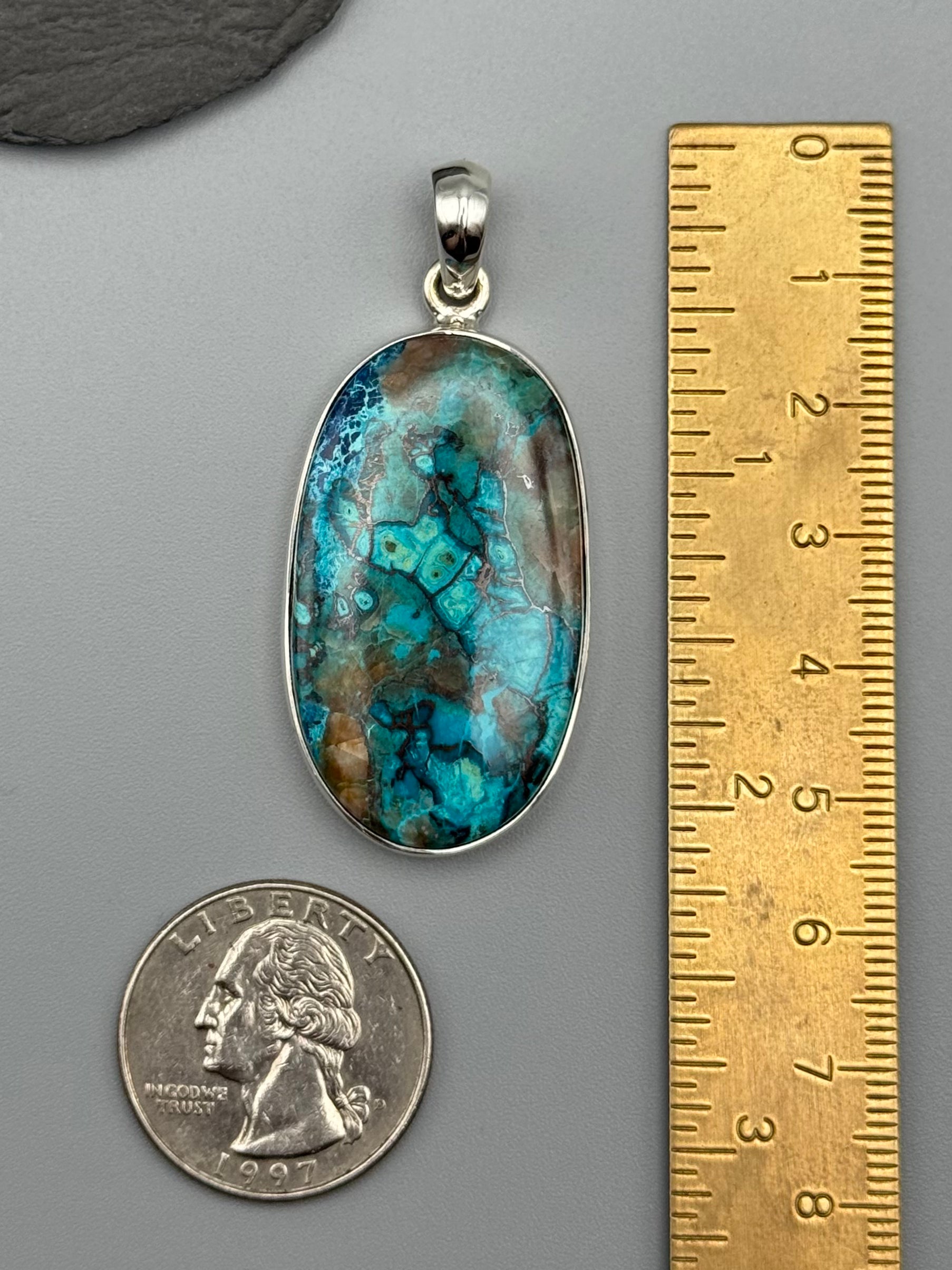 •SHATTUCKITE - MEDIUM OVAL• sterling silver pendant