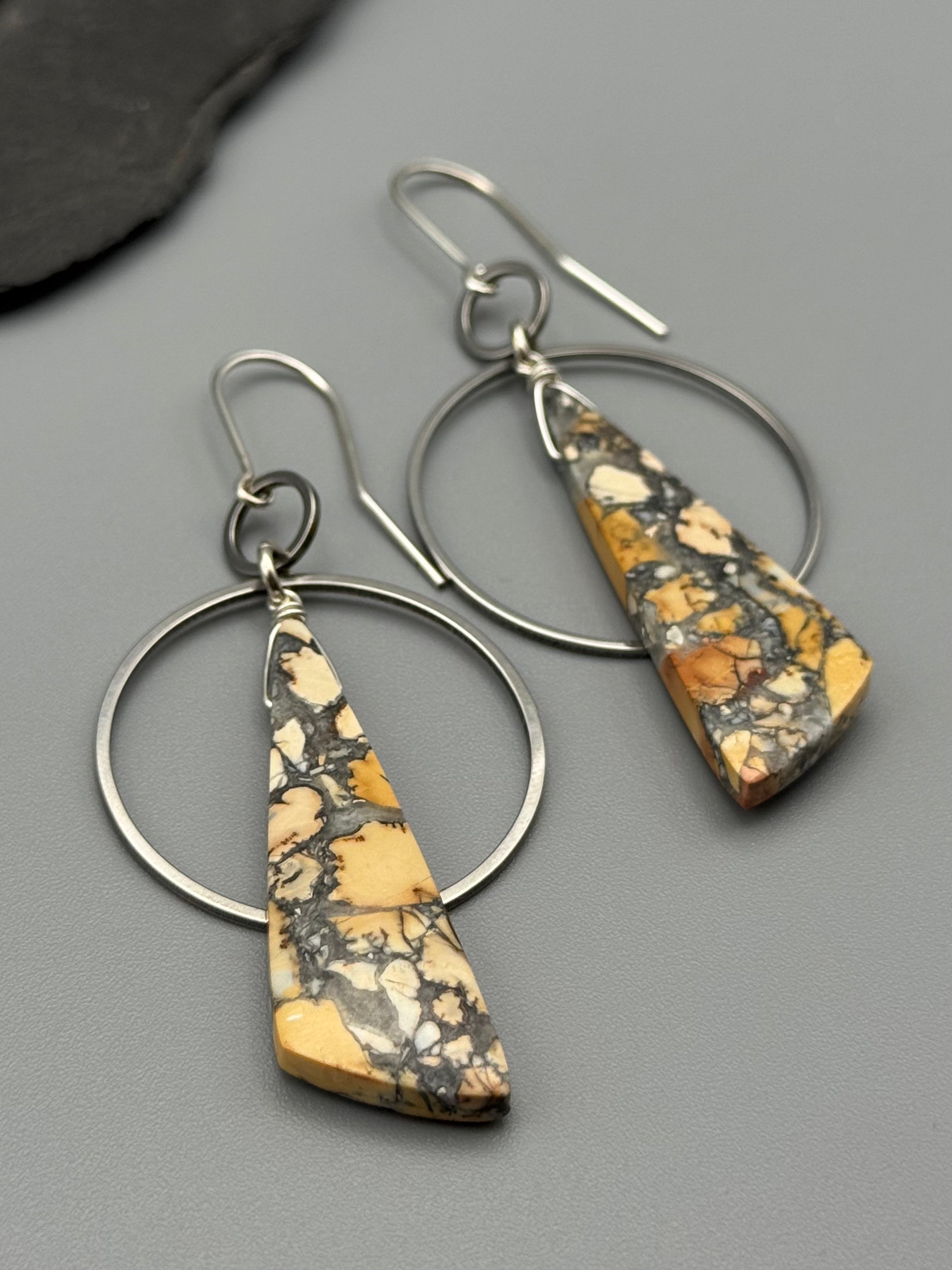 •EQUA-ORBIT• maligano jasper + silver earrings