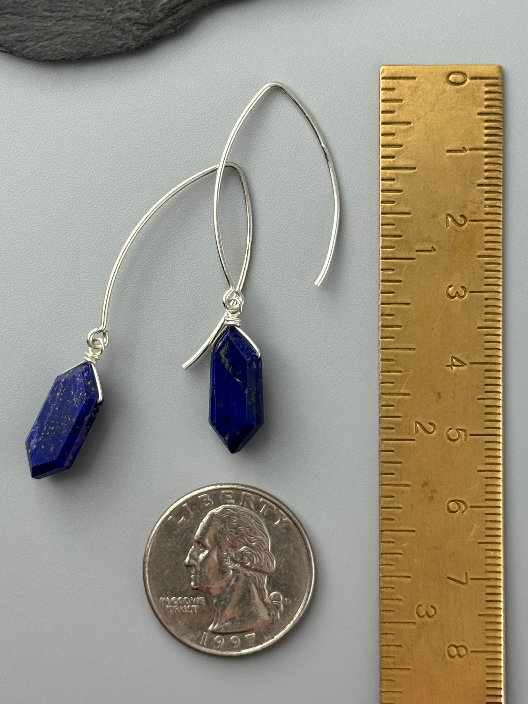 •STRAY• lapis lazuli + silver earrings
