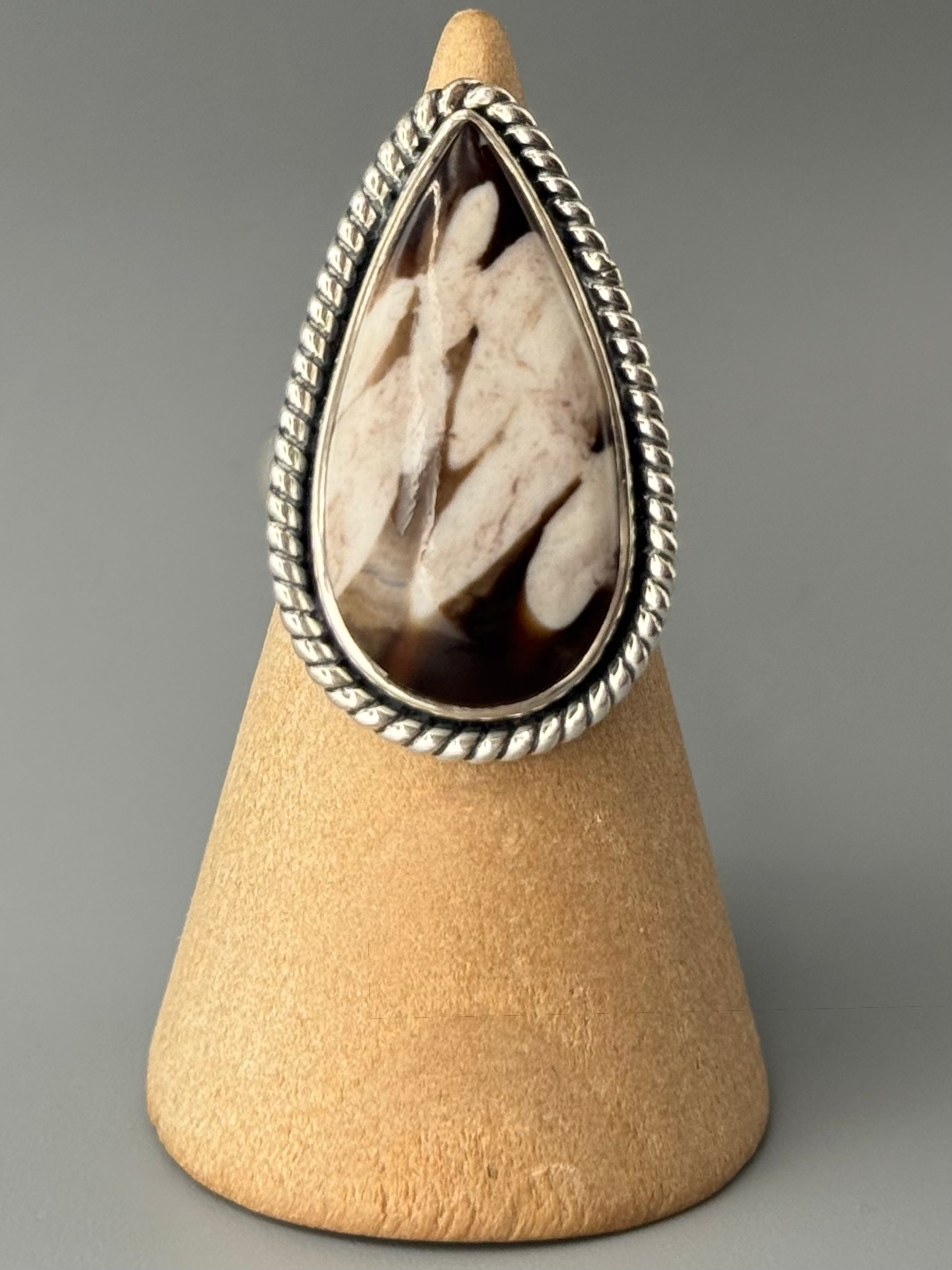 •PEANUT WOOD JASPER - TWINE• sterling silver ring (size 6)