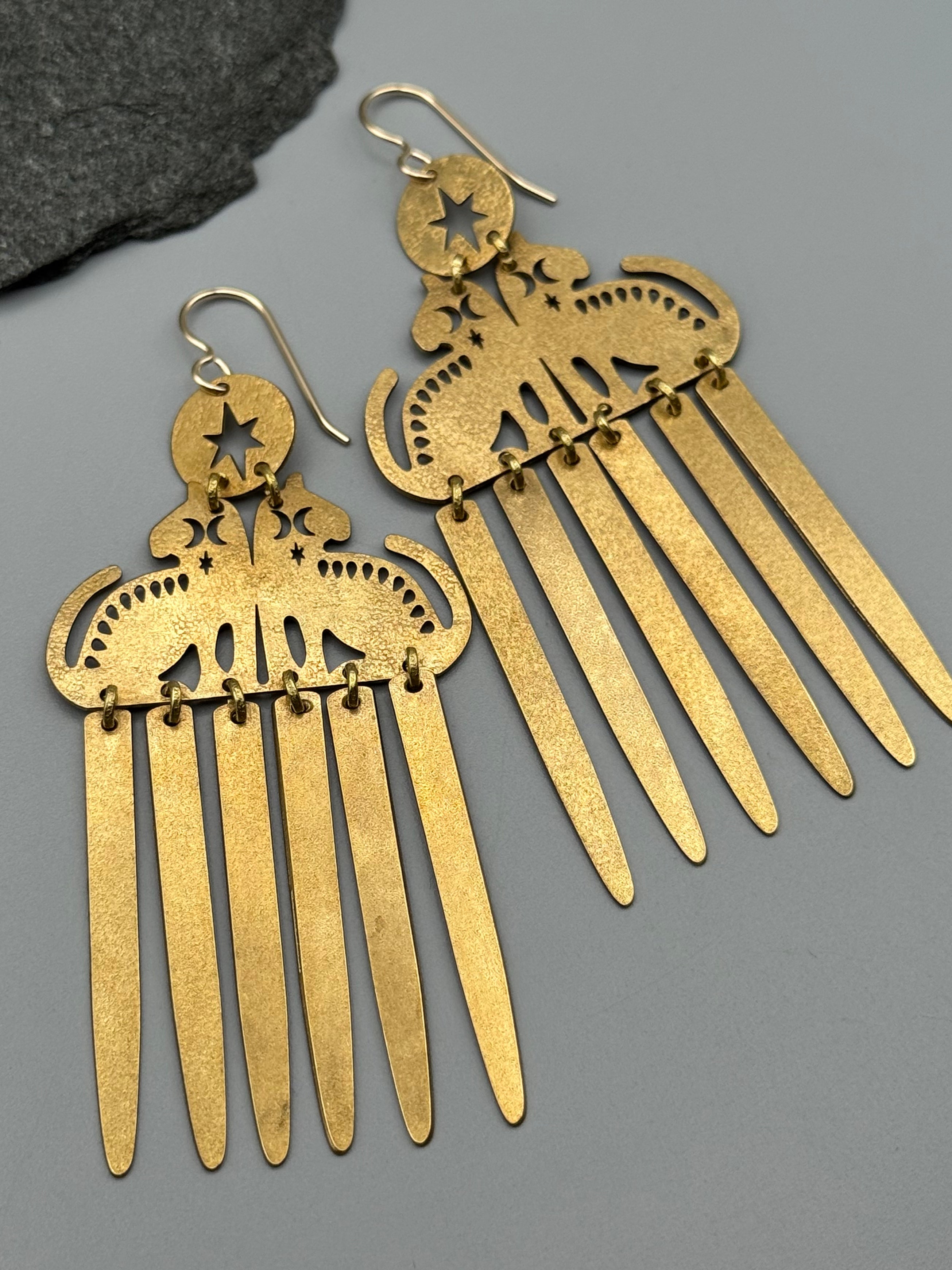 •FELION FRINGE• gold dangle earrings