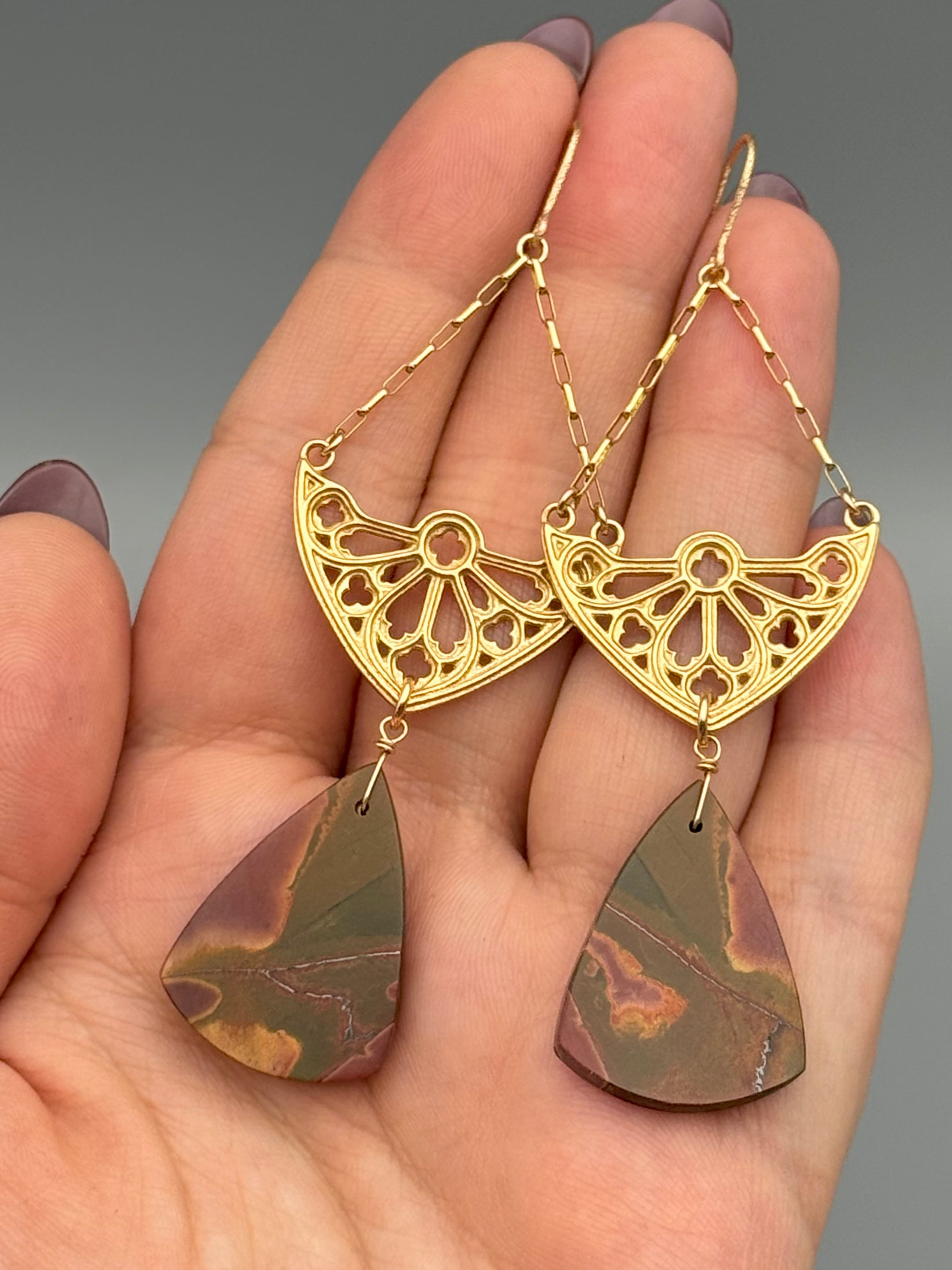 •SAGRADA• red creek jasper + gold earrings