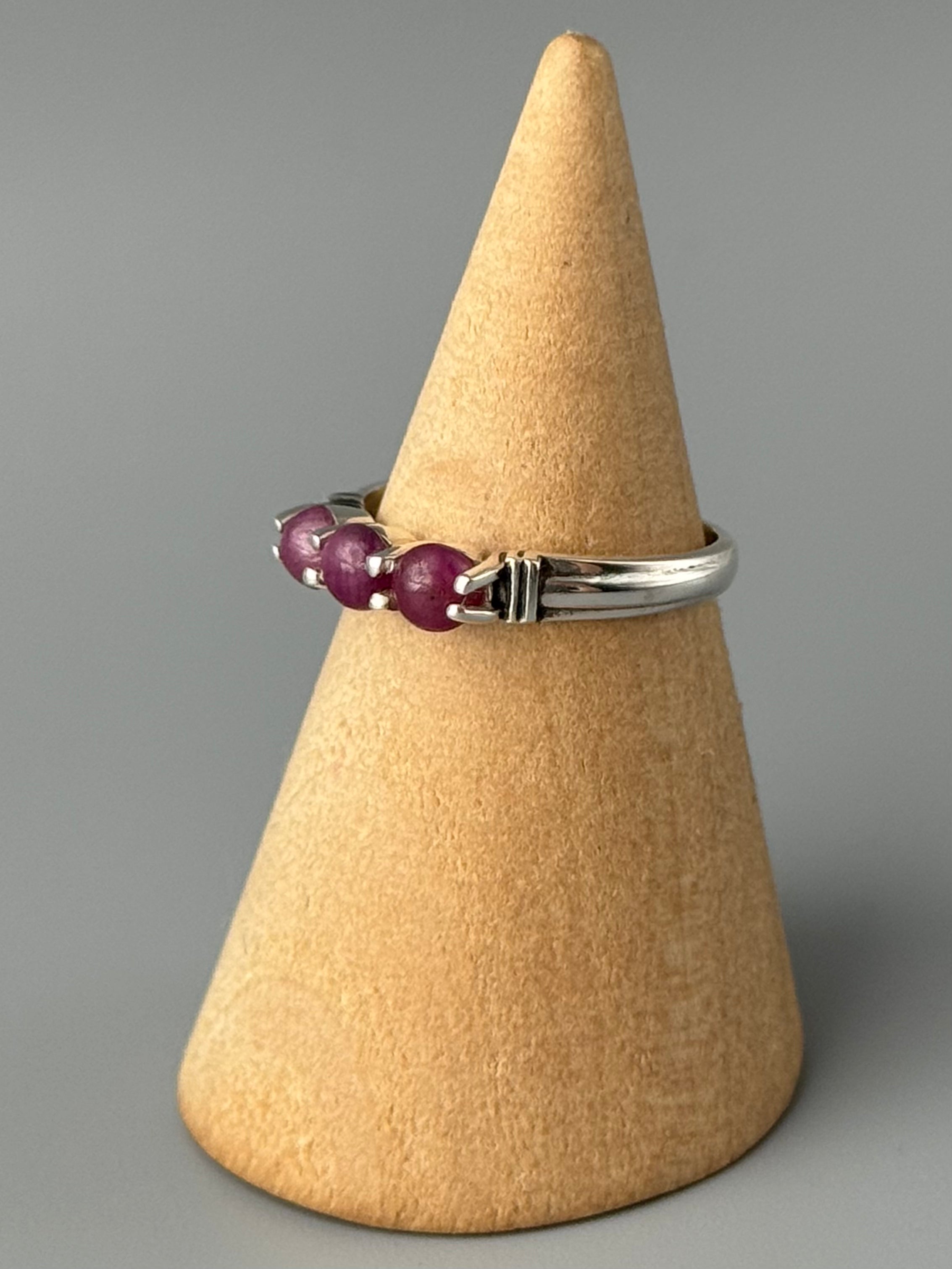 •RUBY - TRIPLET• prong set silver ring (various sizes)