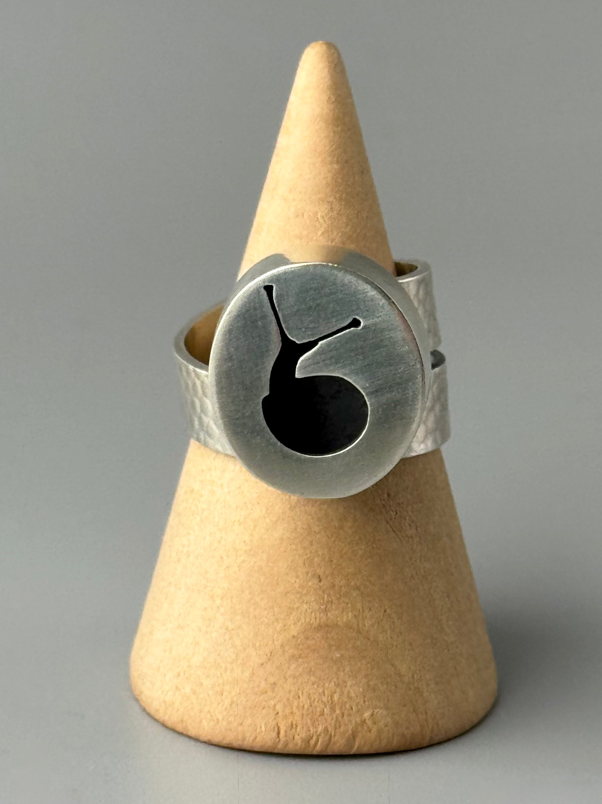•SNAILED IT• silver snail shadowbox adjustable ring