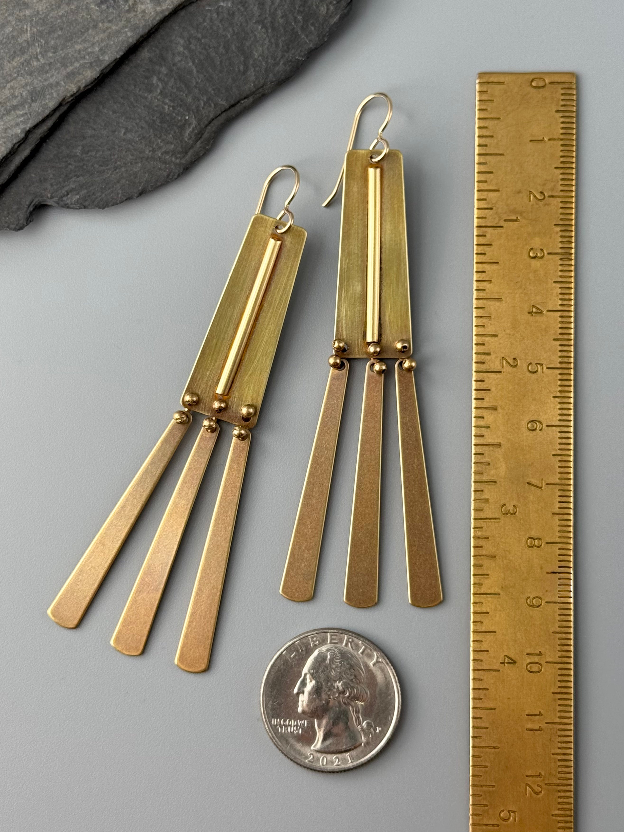 •BALTEA• gold dangle earrings