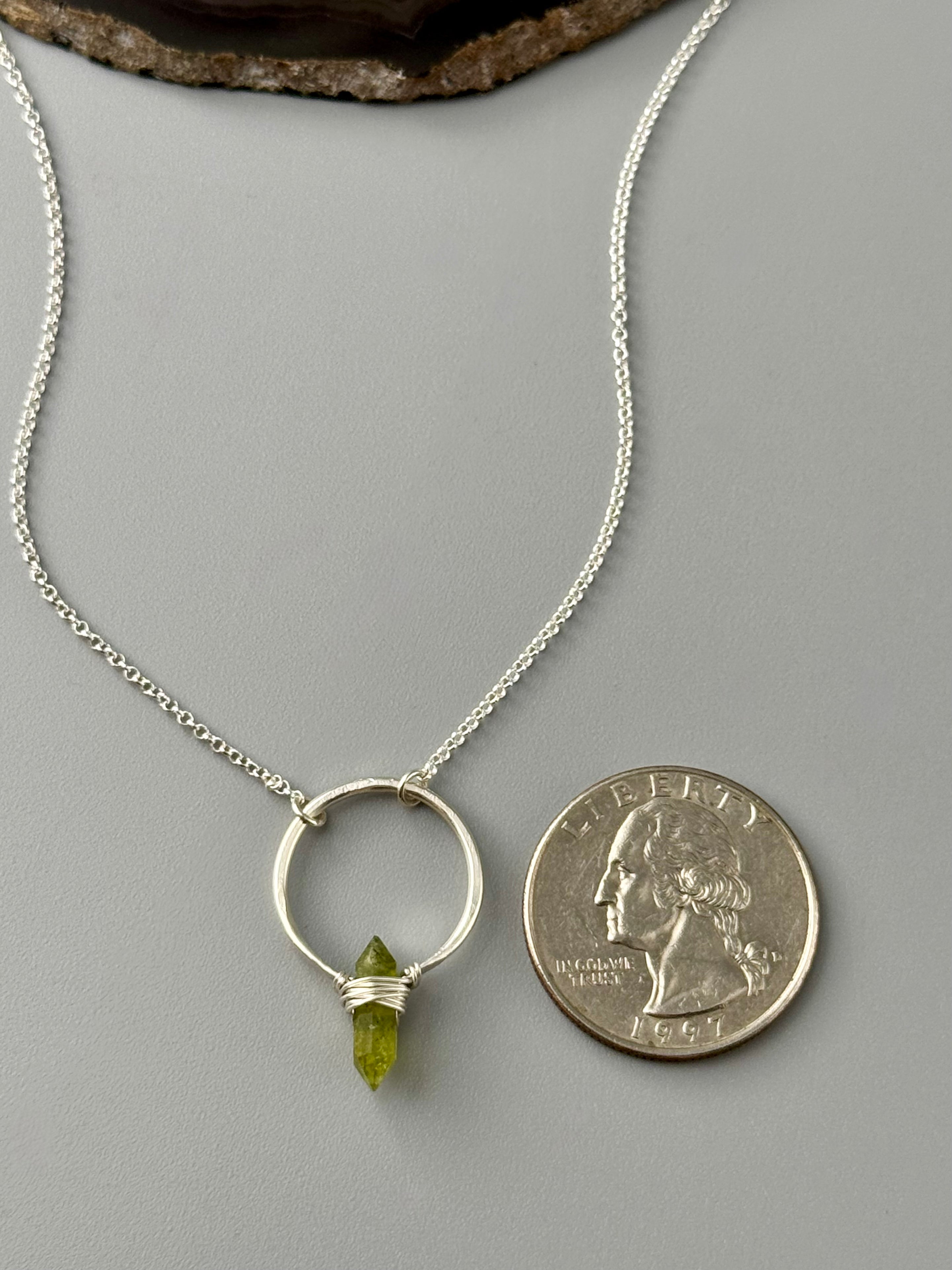 •CREST• peridot + silver necklace (various lengths)