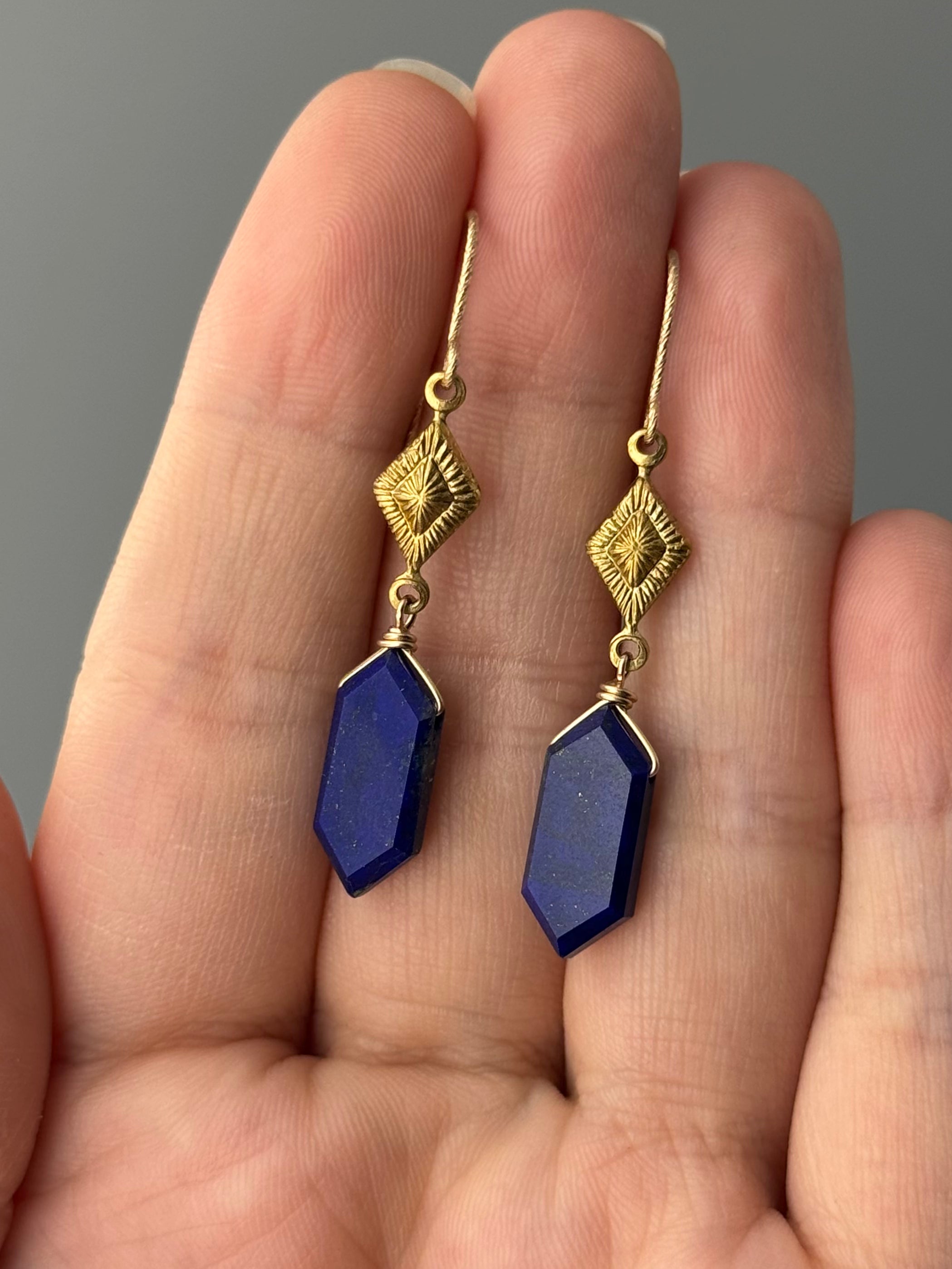 •AGATHA• lapis lazuli + gold earrings