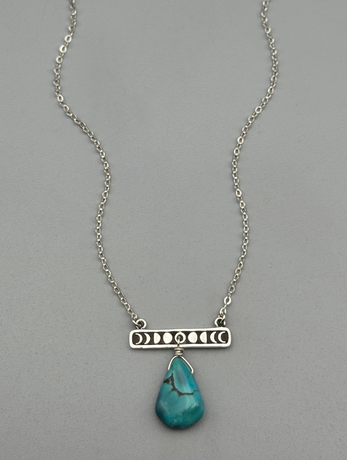 •NYX• turquoise + silver necklace (17"-19" long)