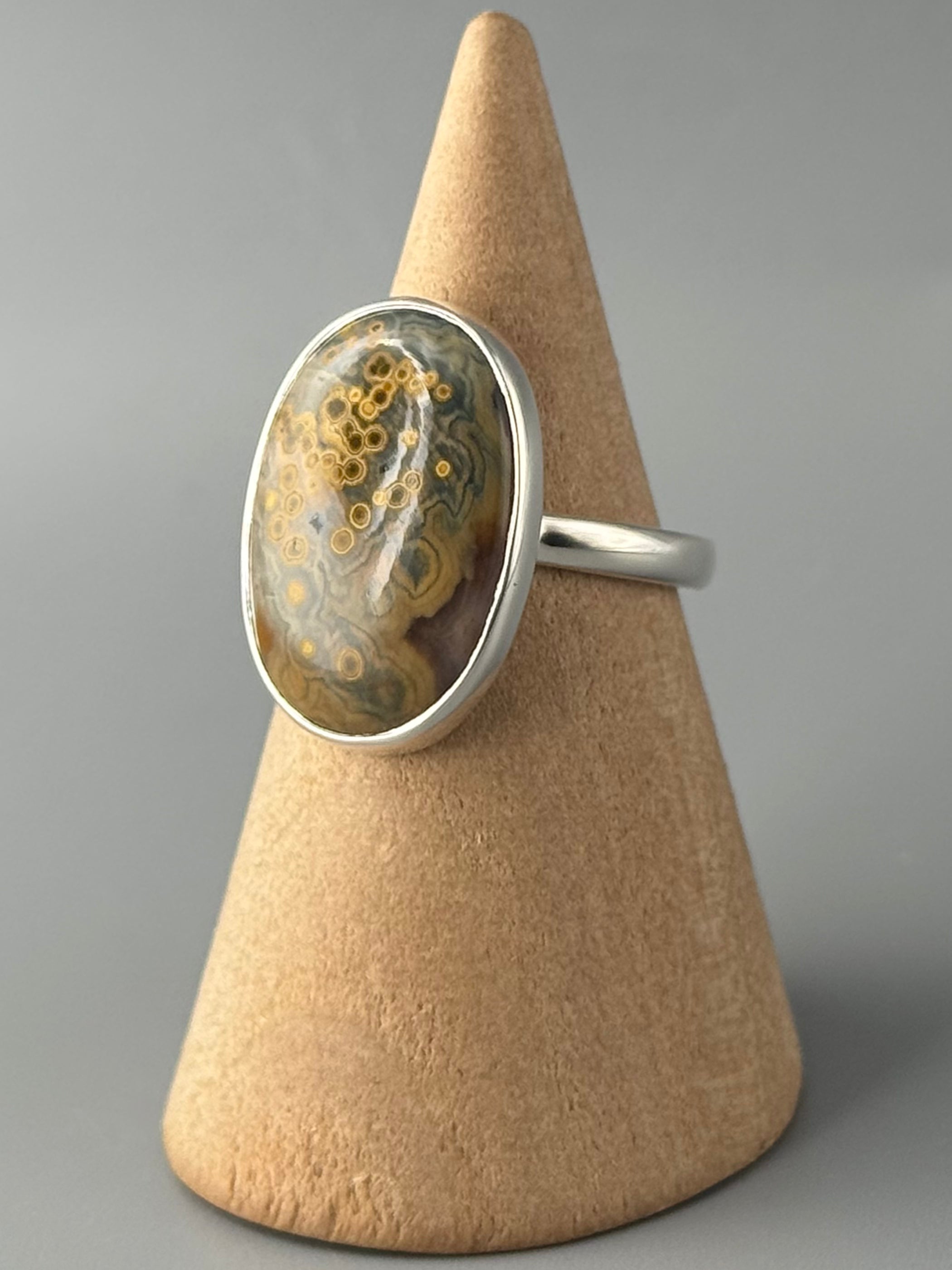 •OCEAN JASPER - LIL' OVAL• sterling silver ring (size 7)