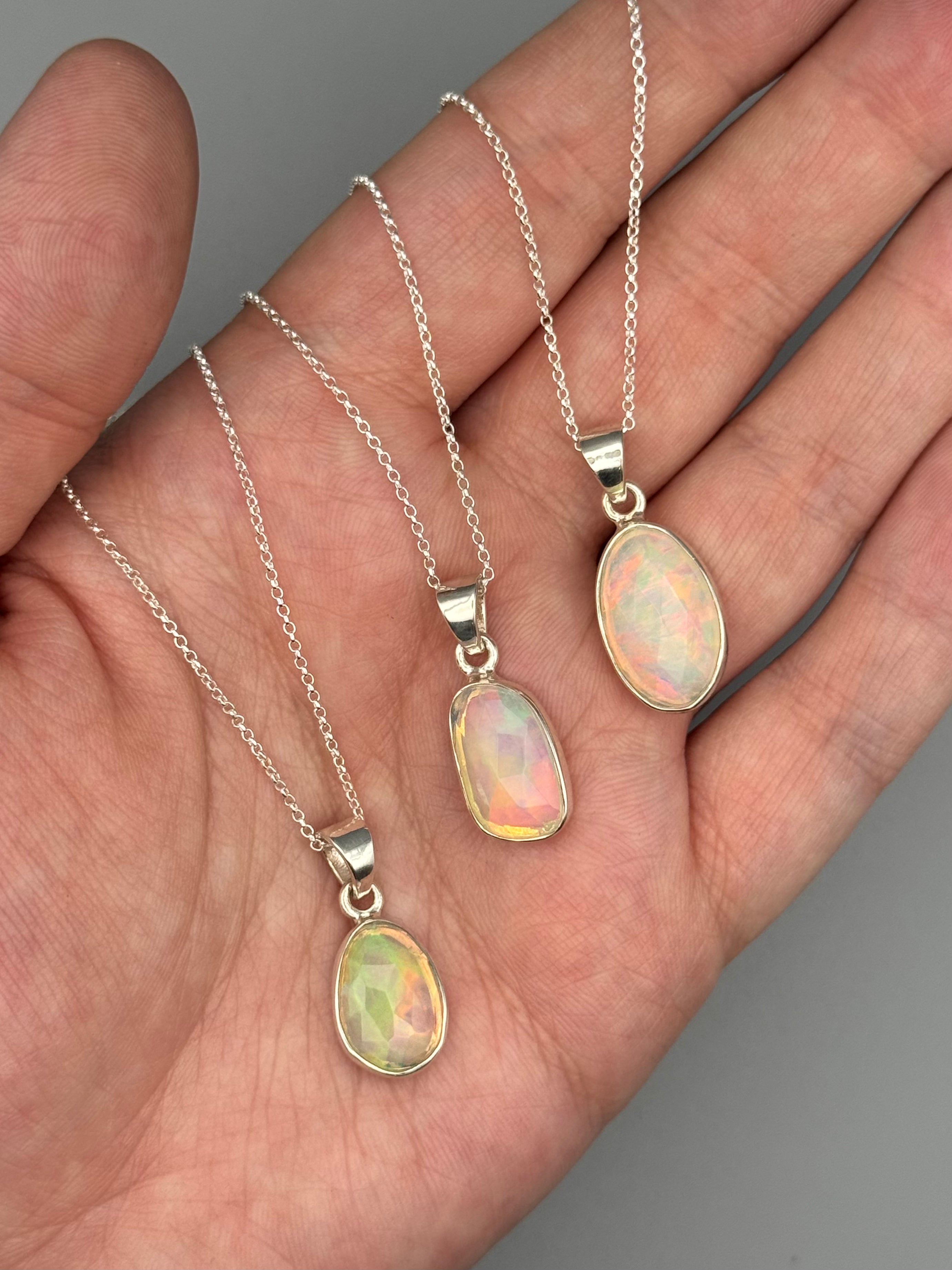 •ETHIOPIAN OPAL• sterling silver necklace (18" long)