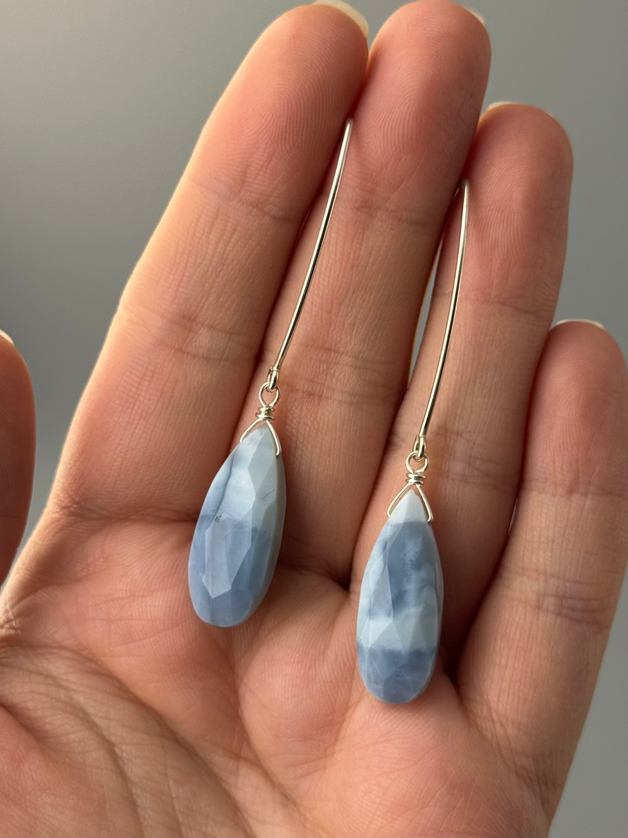 •STRAY• blue opal + silver earrings