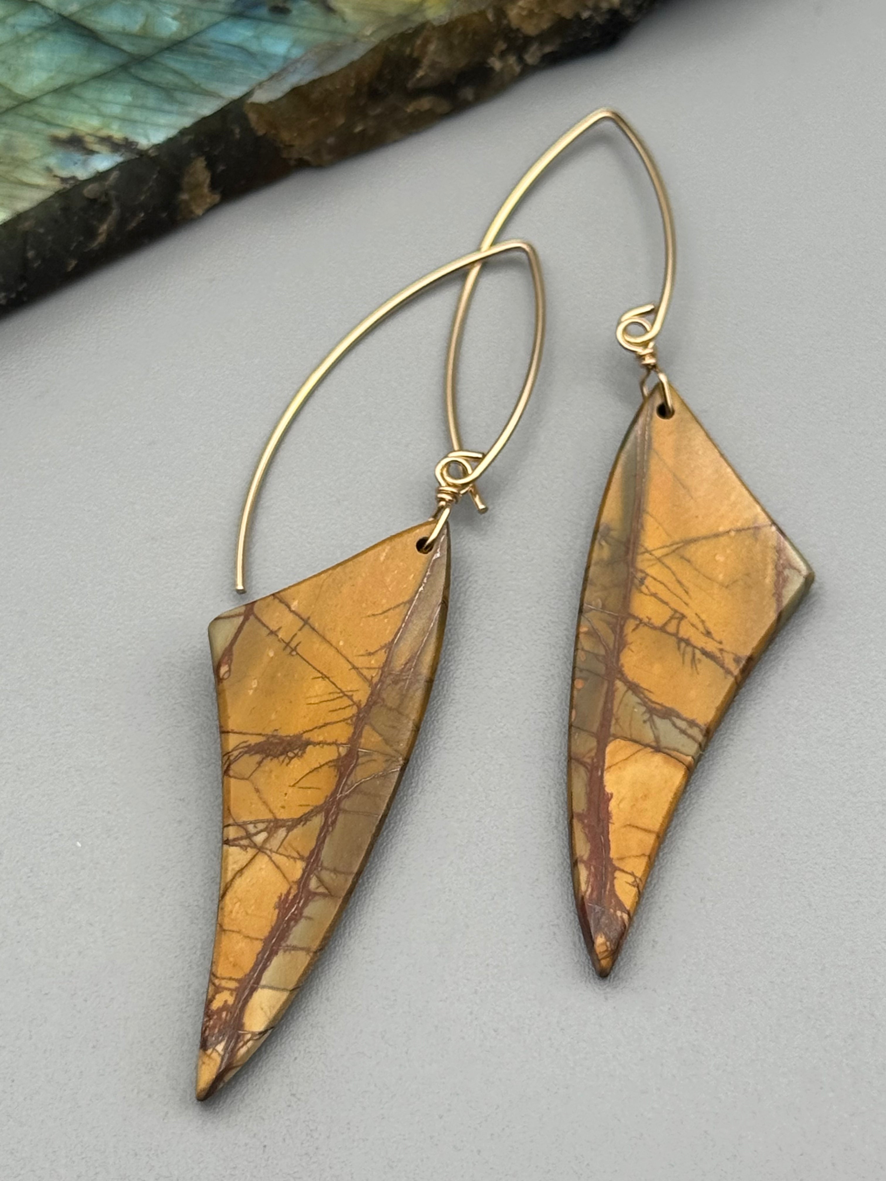 •STRAY• red creek jasper + gold earrings