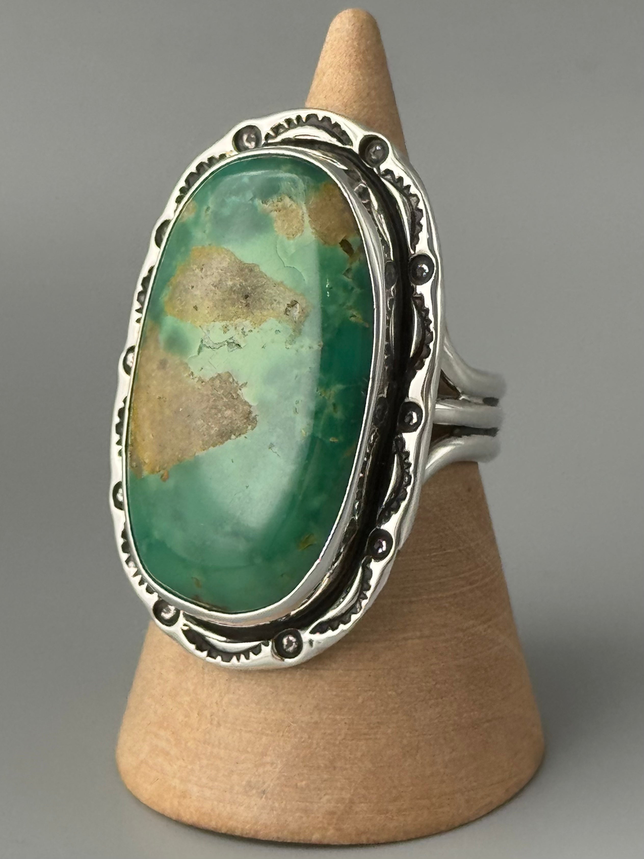 •ARMENIAN TURQUOISE - SHÁ• Navajo silver ring (size 10)