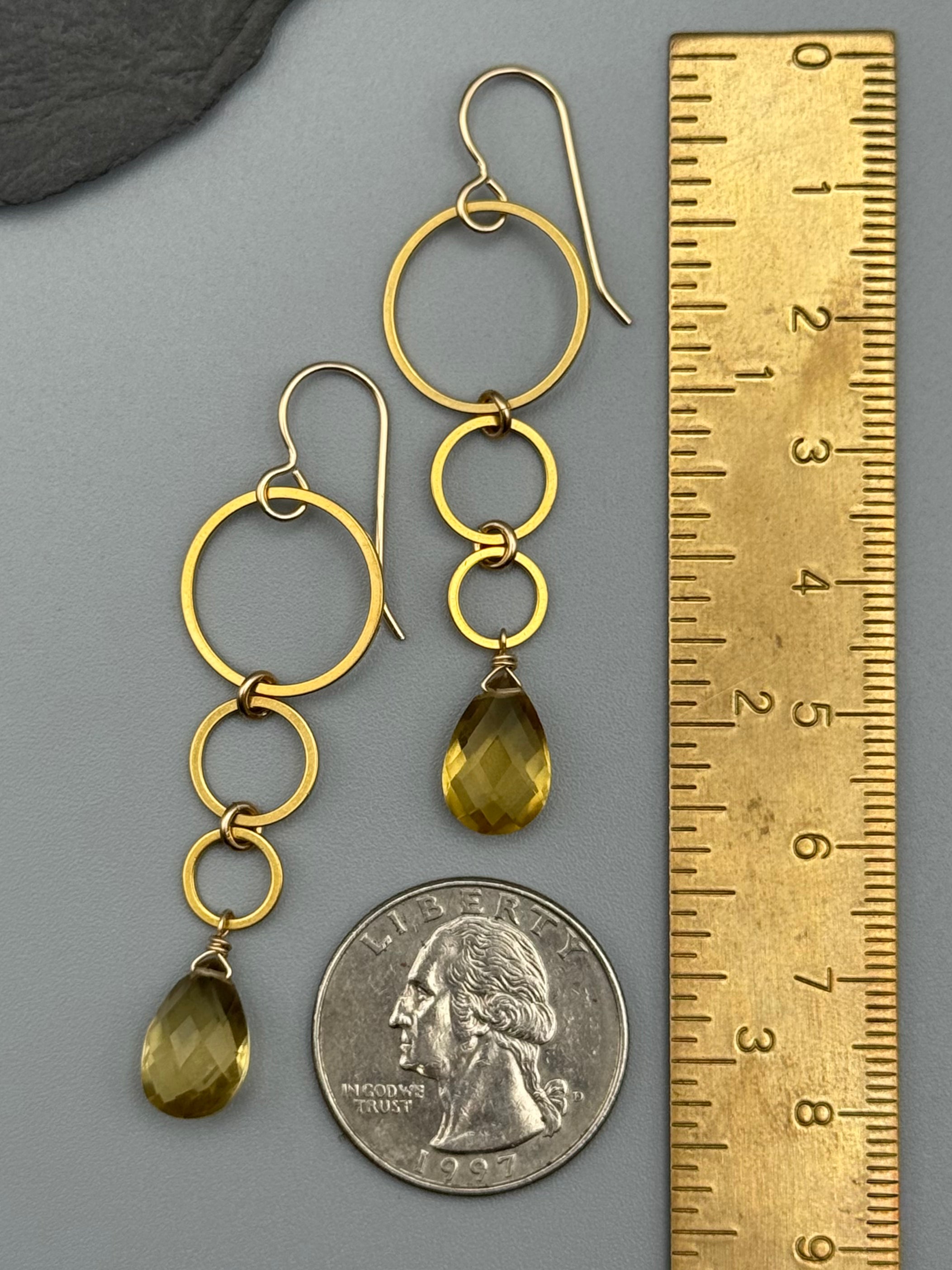 •6 OF CUPS• citrine + gold earrings