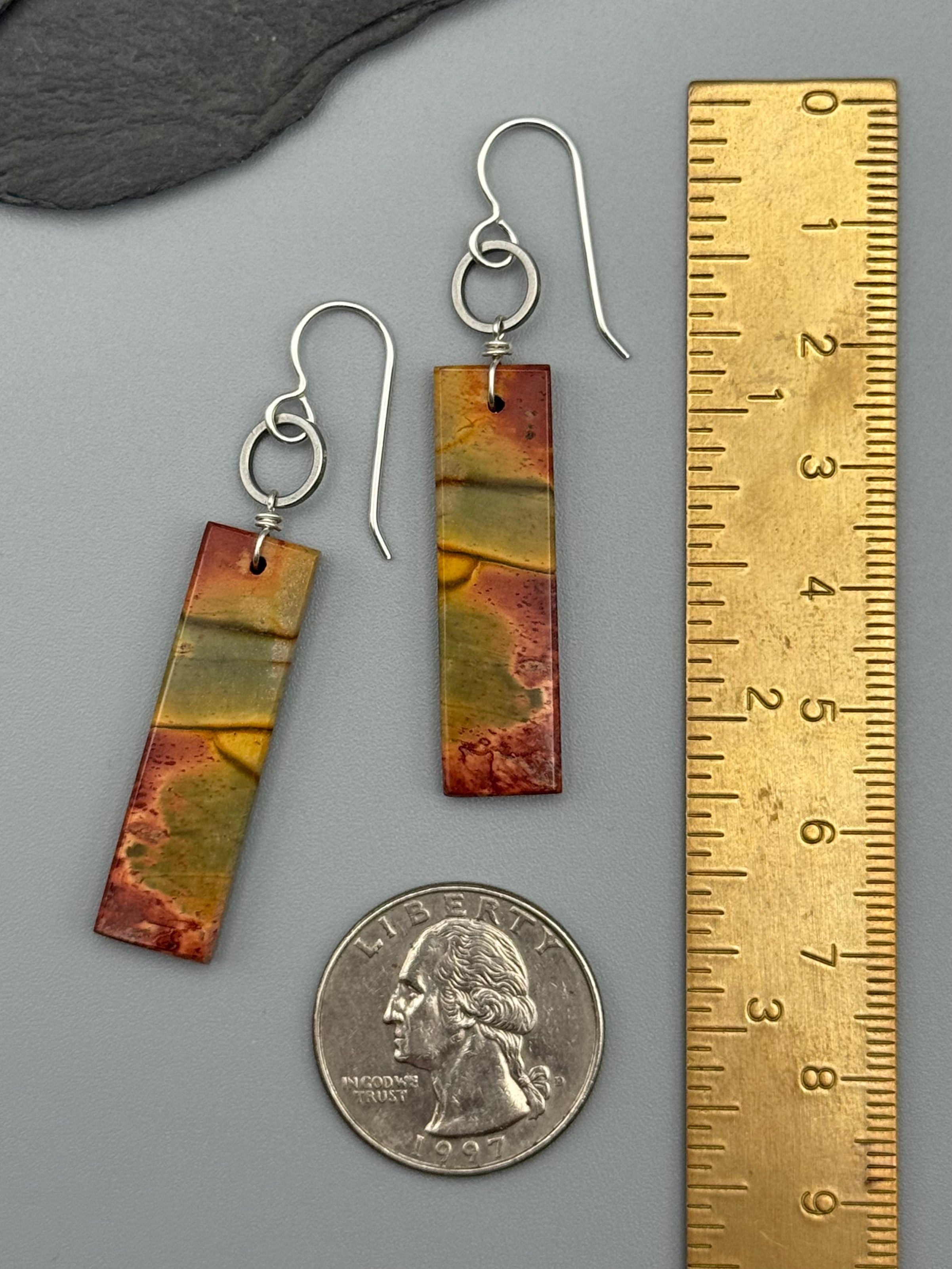 •LUNA• red creek jasper + silver earrings