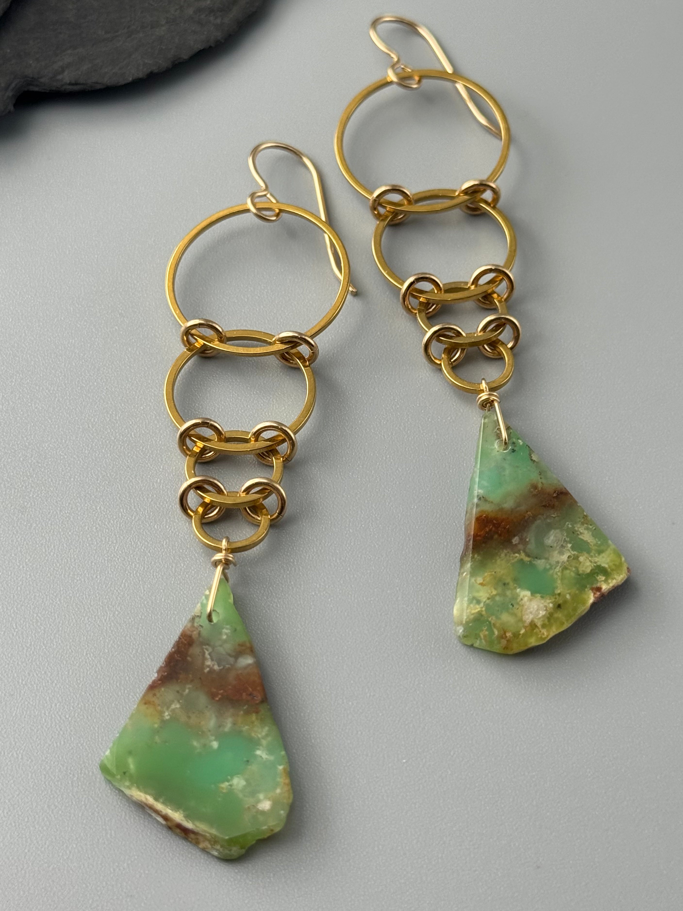 •EOWYN• chrysoprase + gold earrings