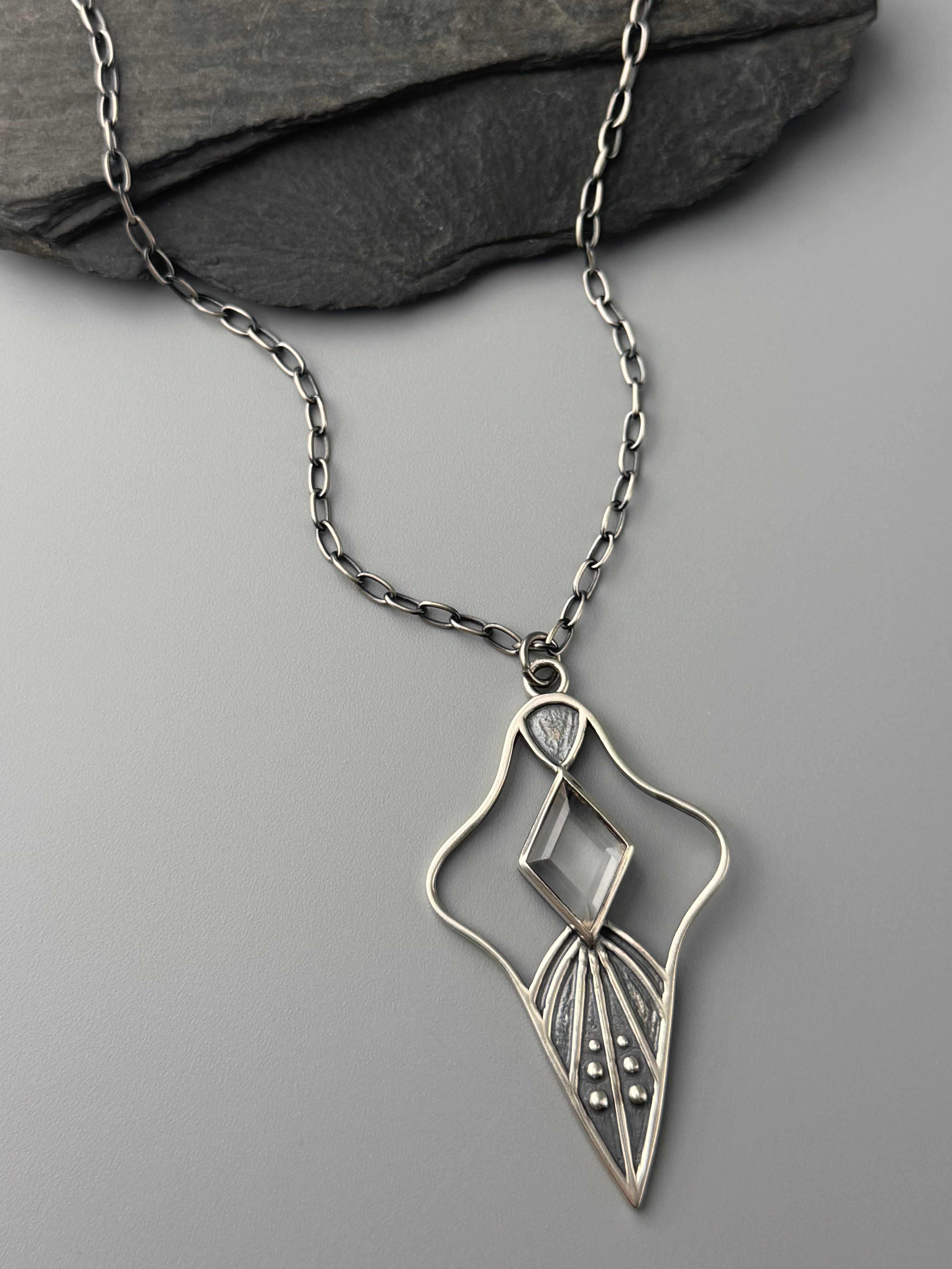 •MIND'S EYE• quartz + silver necklace (16" long)