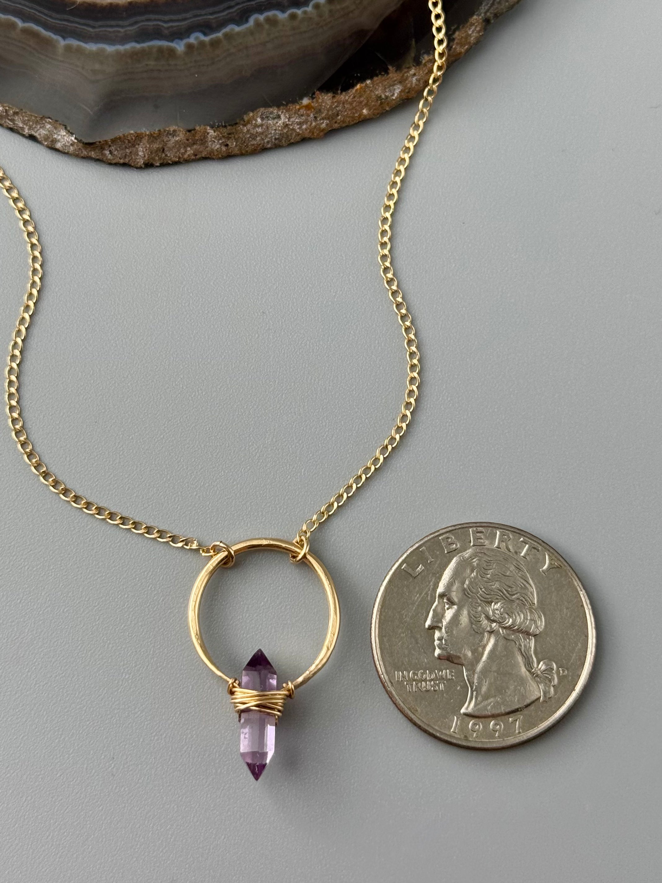 •CREST• amethyst + gold necklace (various lengths)