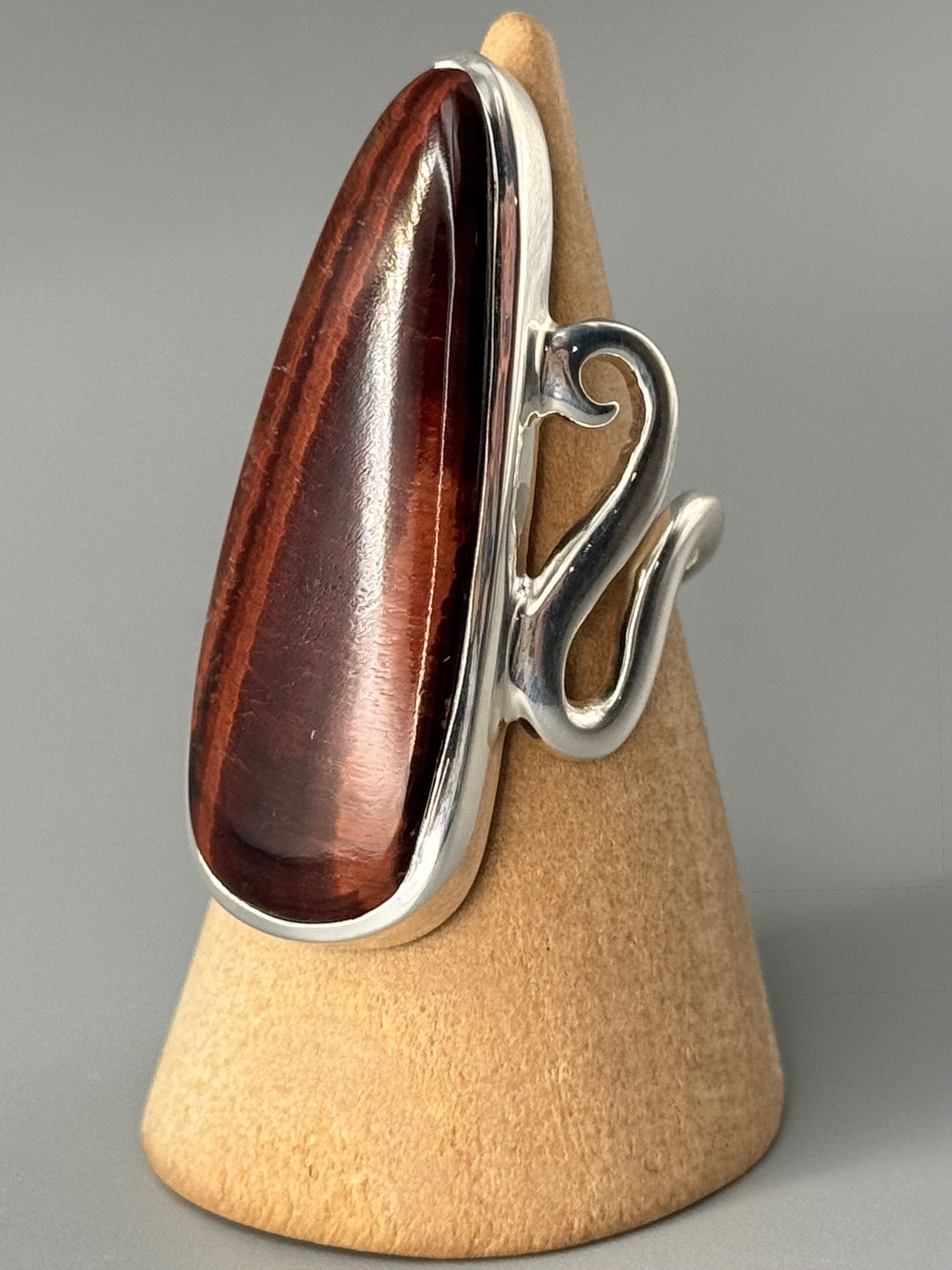 •RED TIGER EYE - FLOW• sterling silver ring (various sizes)