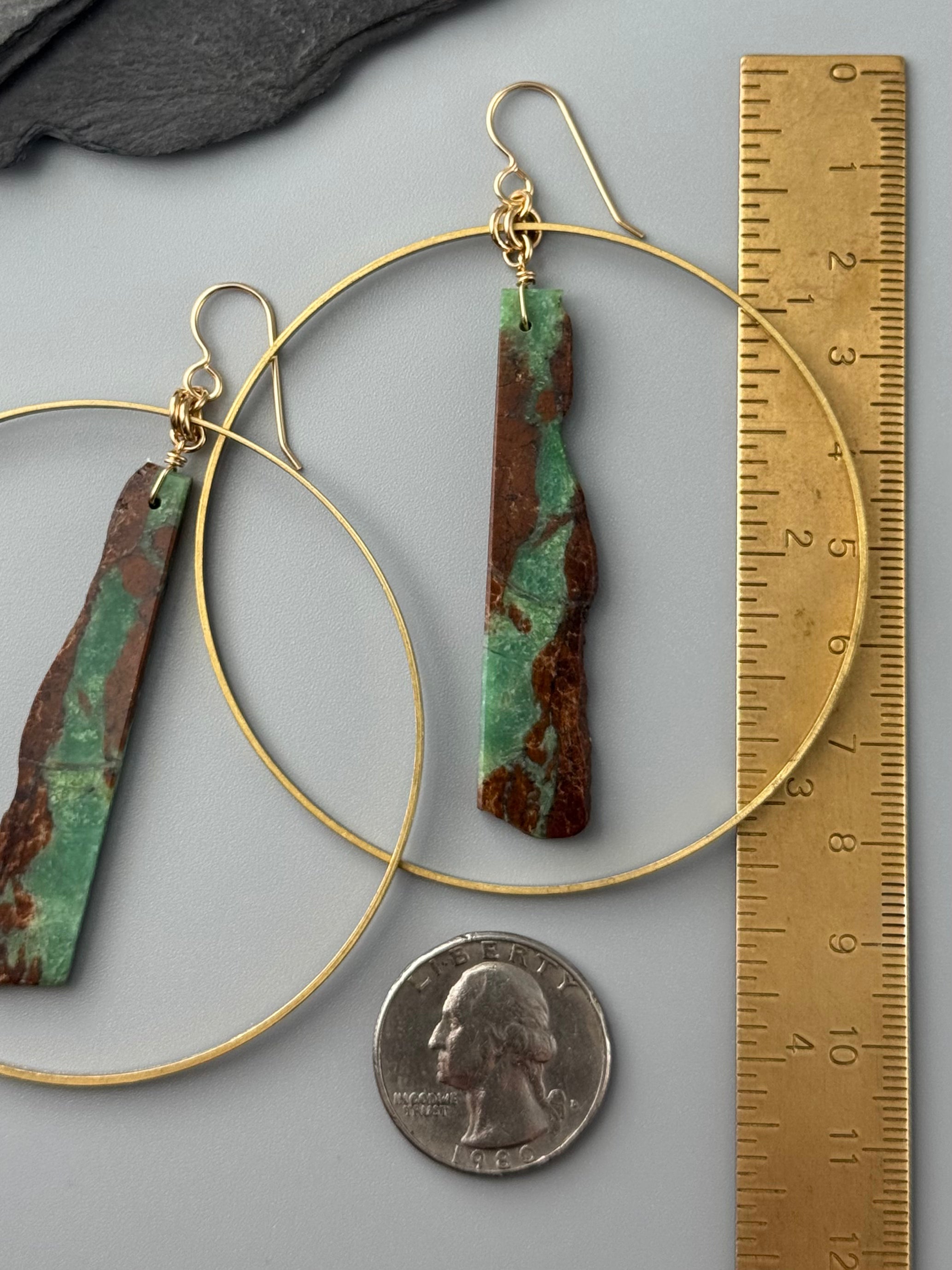 •HOOP DREAMS• chrysoprase + gold earrings