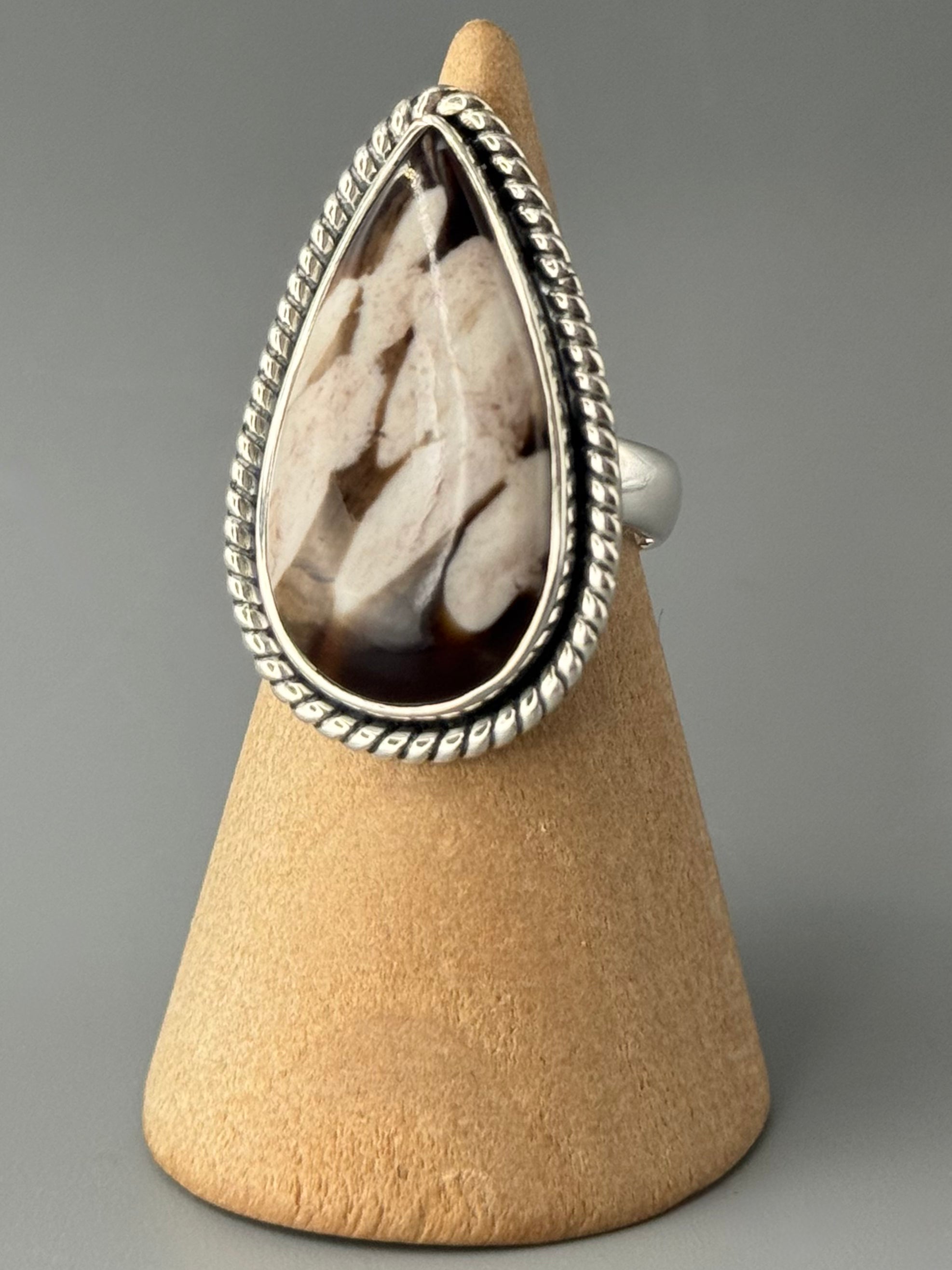 •PEANUT WOOD JASPER - TWINE• sterling silver ring (size 6)