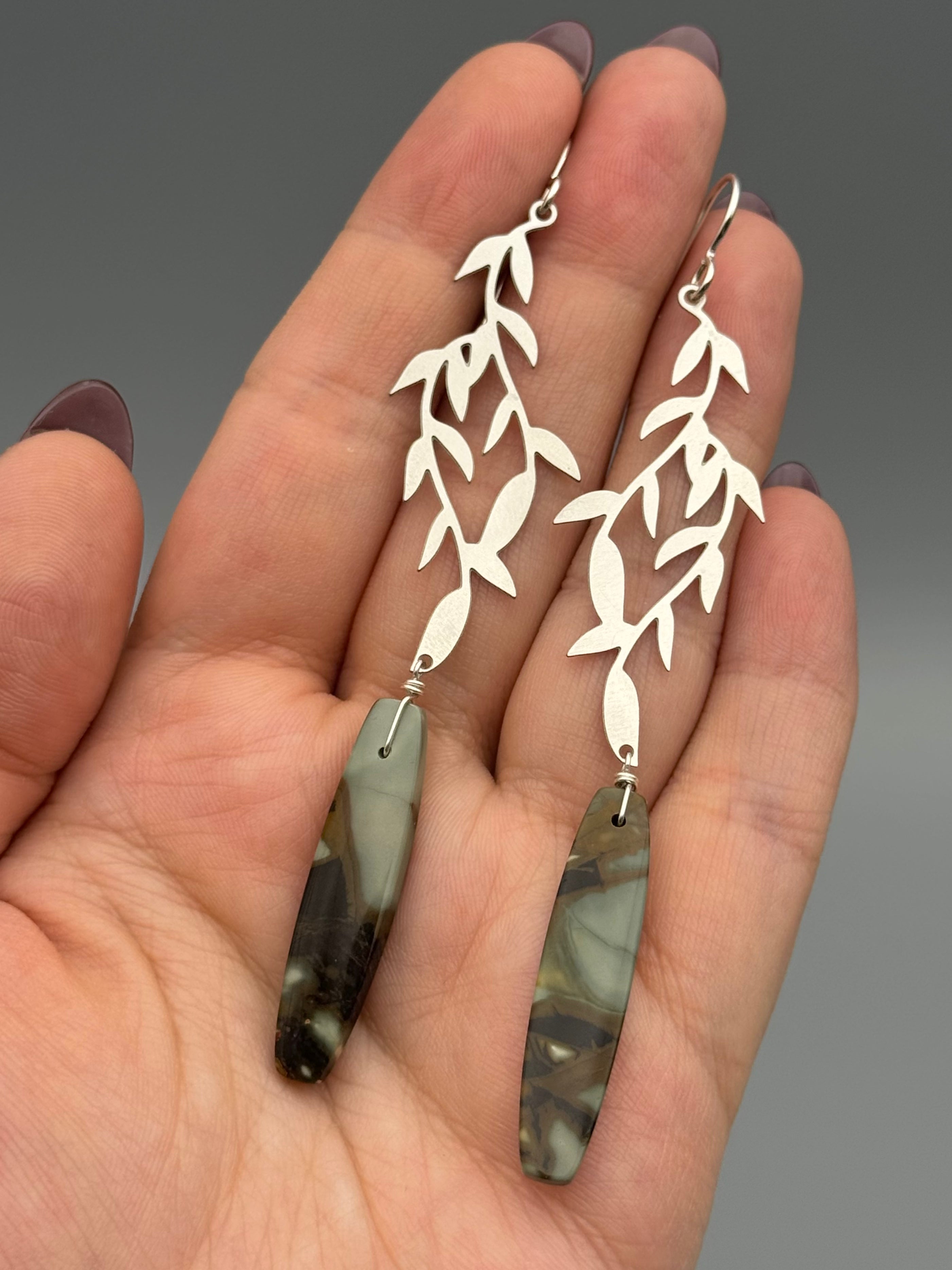 •WEEPING WILLOW• picasso jasper + silver earrings