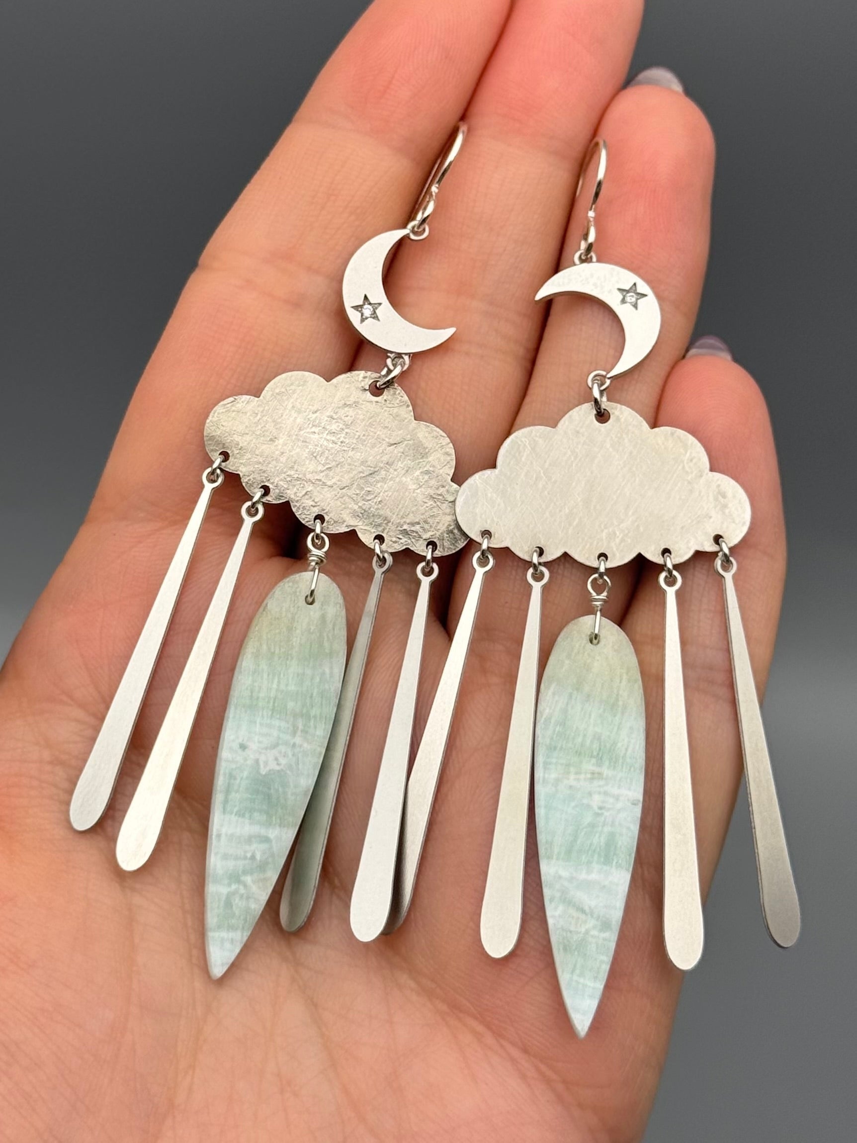 •LUNAR STORM• amazonite + silver earrings