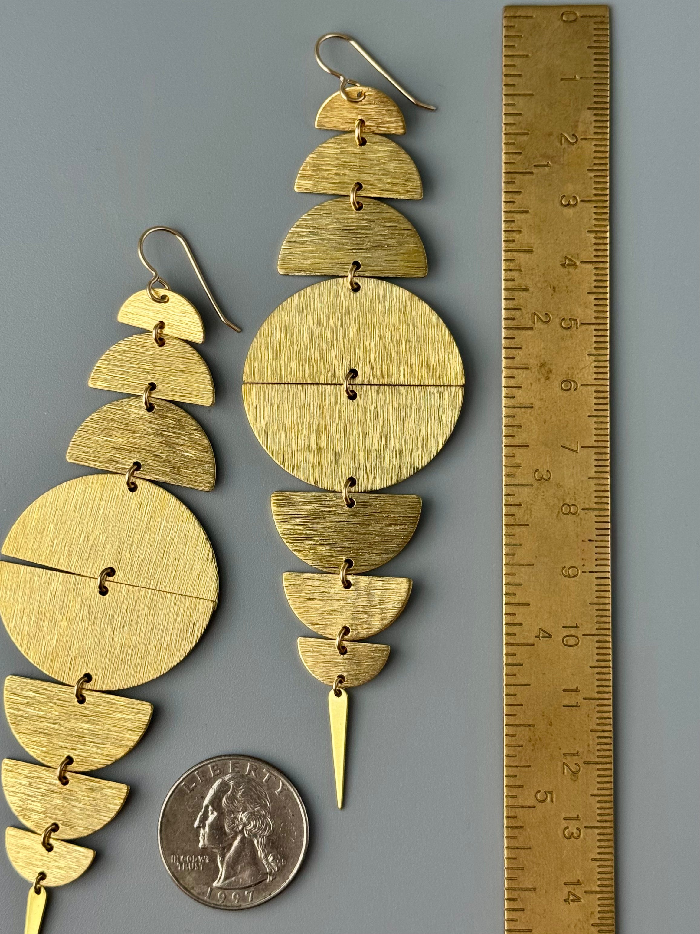 •MOON STACK - JUMBO• gold dangle earrings