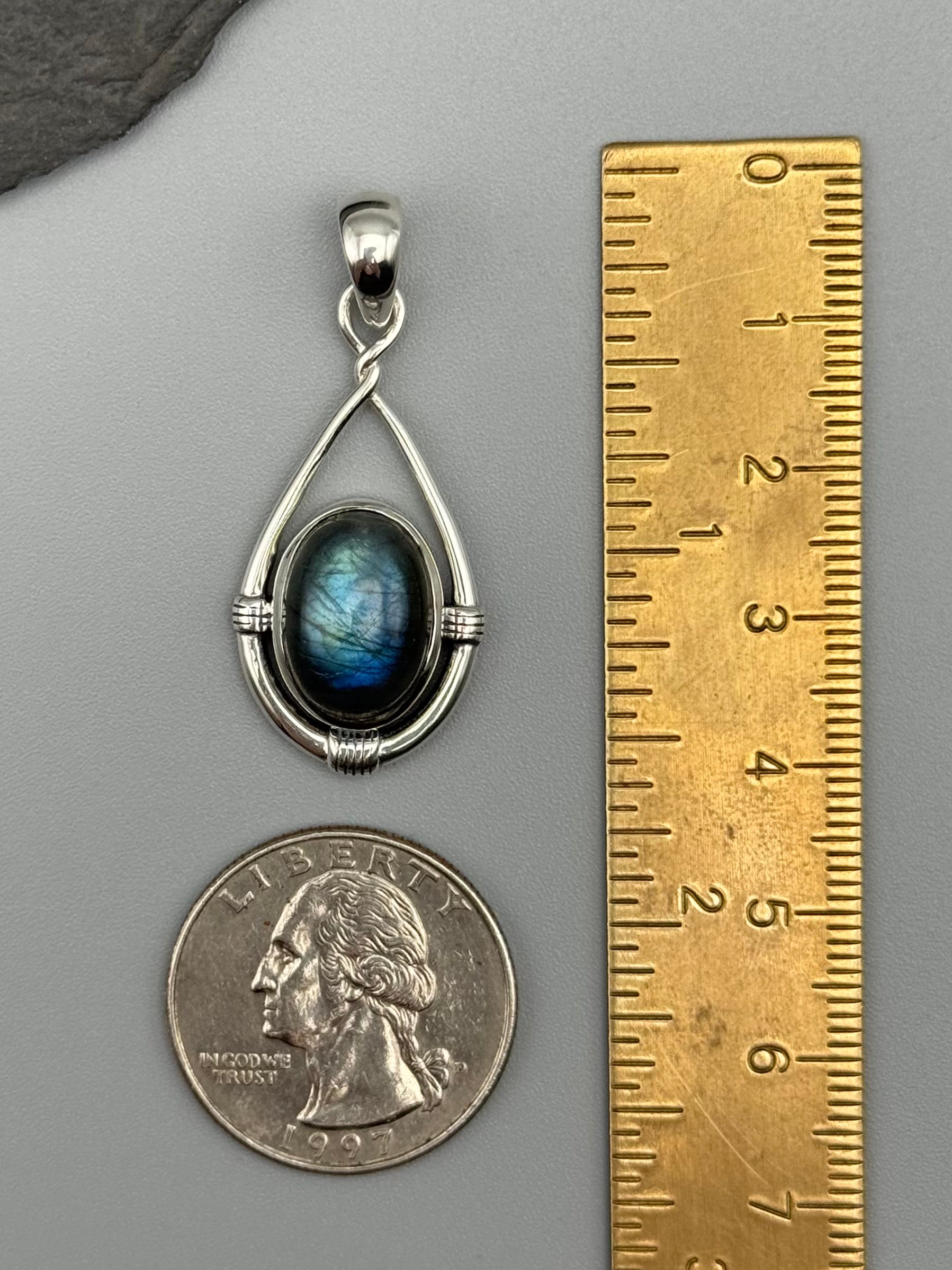 •LABRADORITE - HITCHED• sterling silver pendant