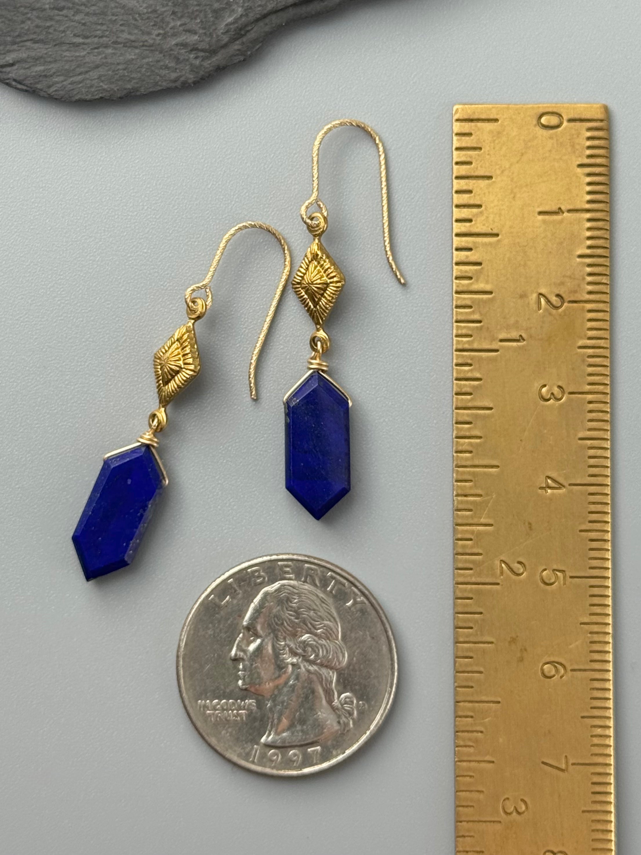•AGATHA• lapis lazuli + gold earrings