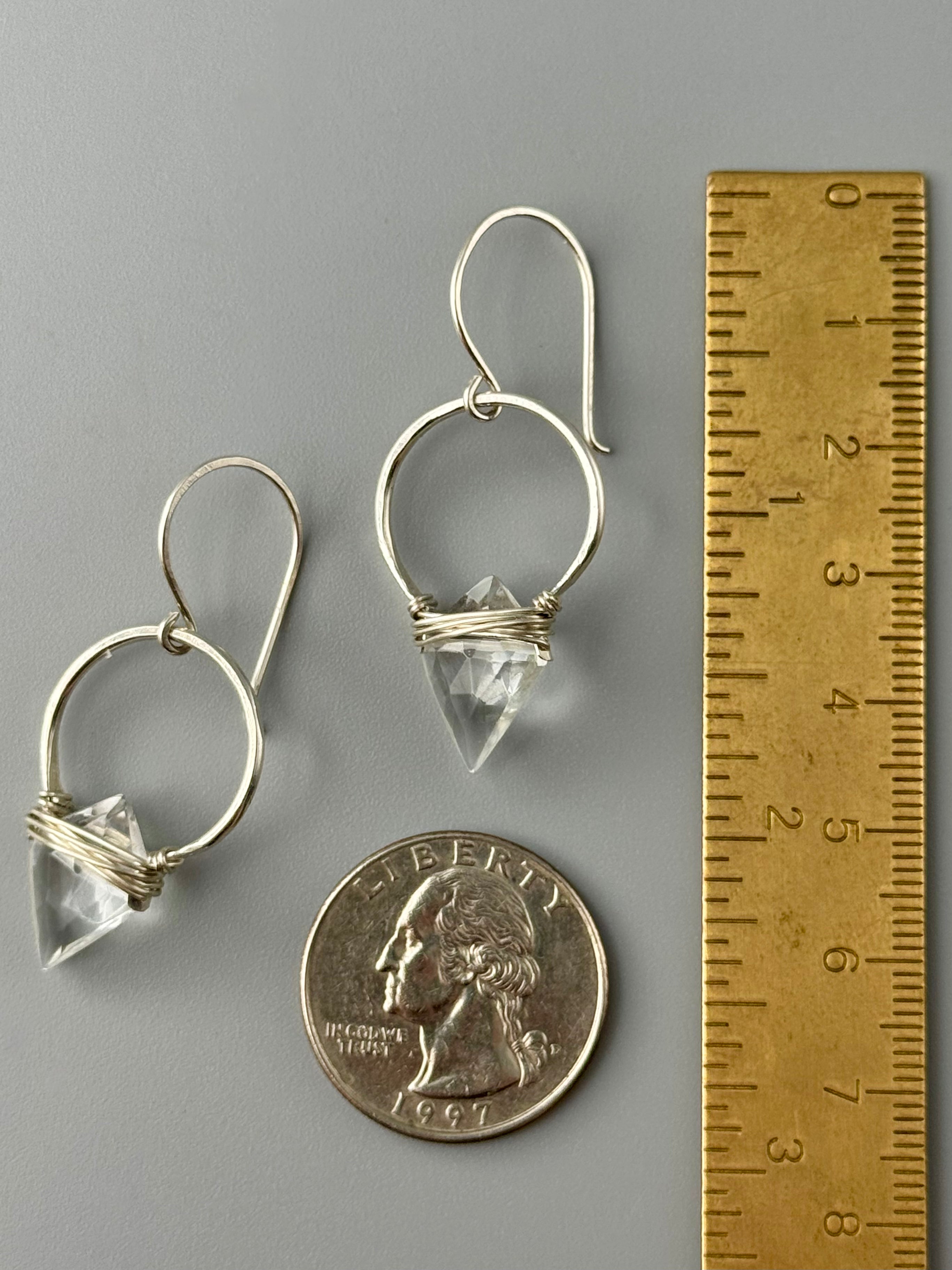 •ALBATROSS• clear quartz + silver earrings