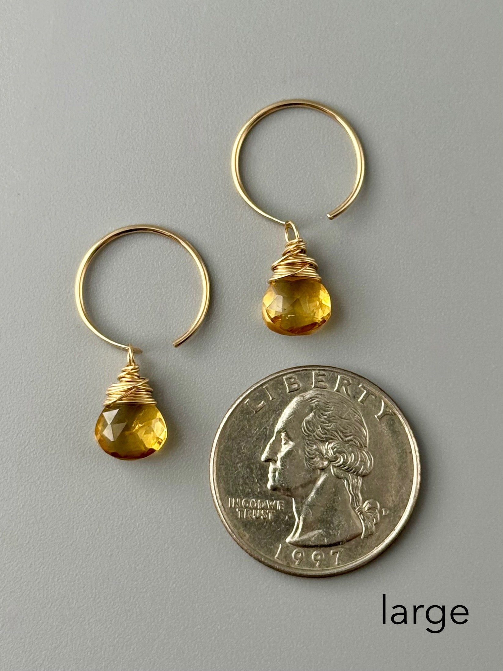 •DANGLE HUG• citrine + gold earrings