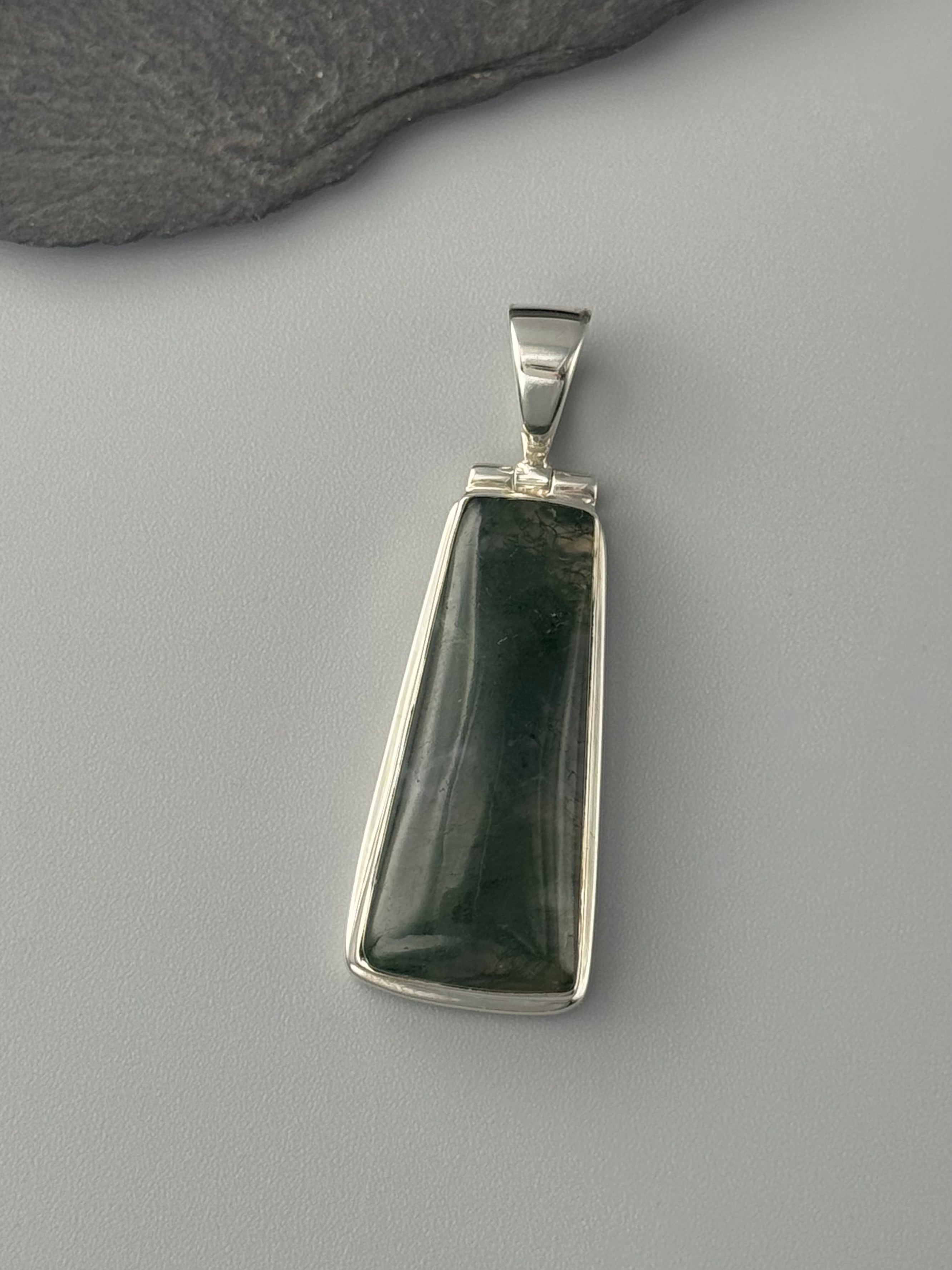 •MOSS AGATE - PORTAL• sterling silver pendant