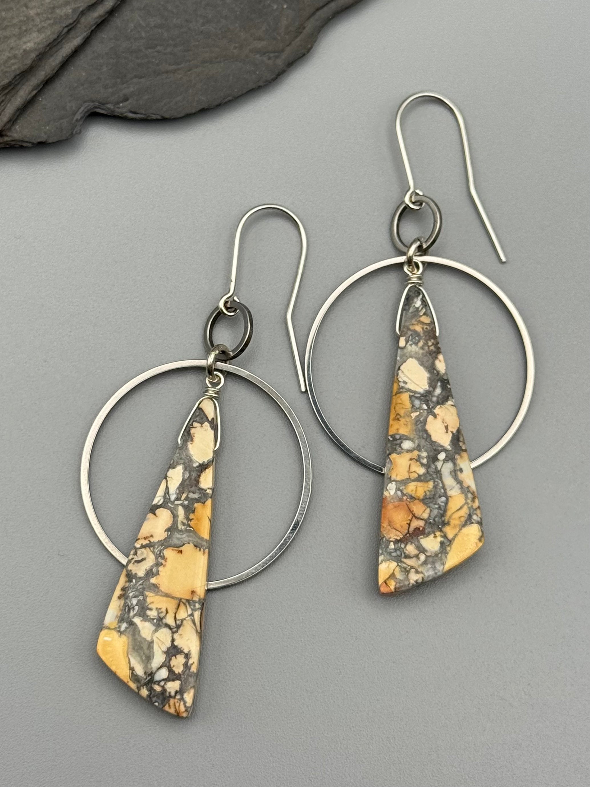 •EQUA-ORBIT• maligano jasper + silver earrings