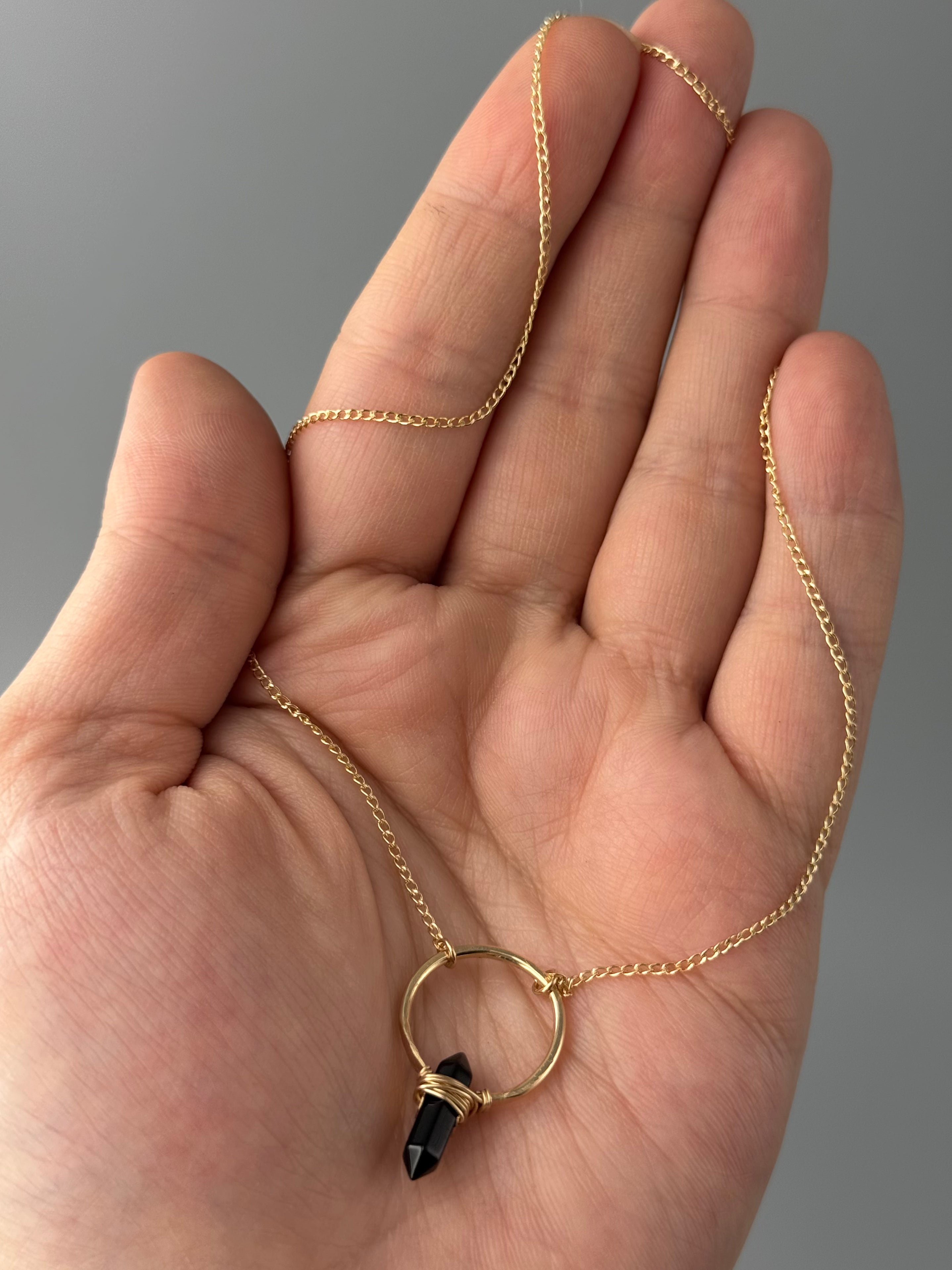 •CREST• obsidian + gold necklace (various lengths)