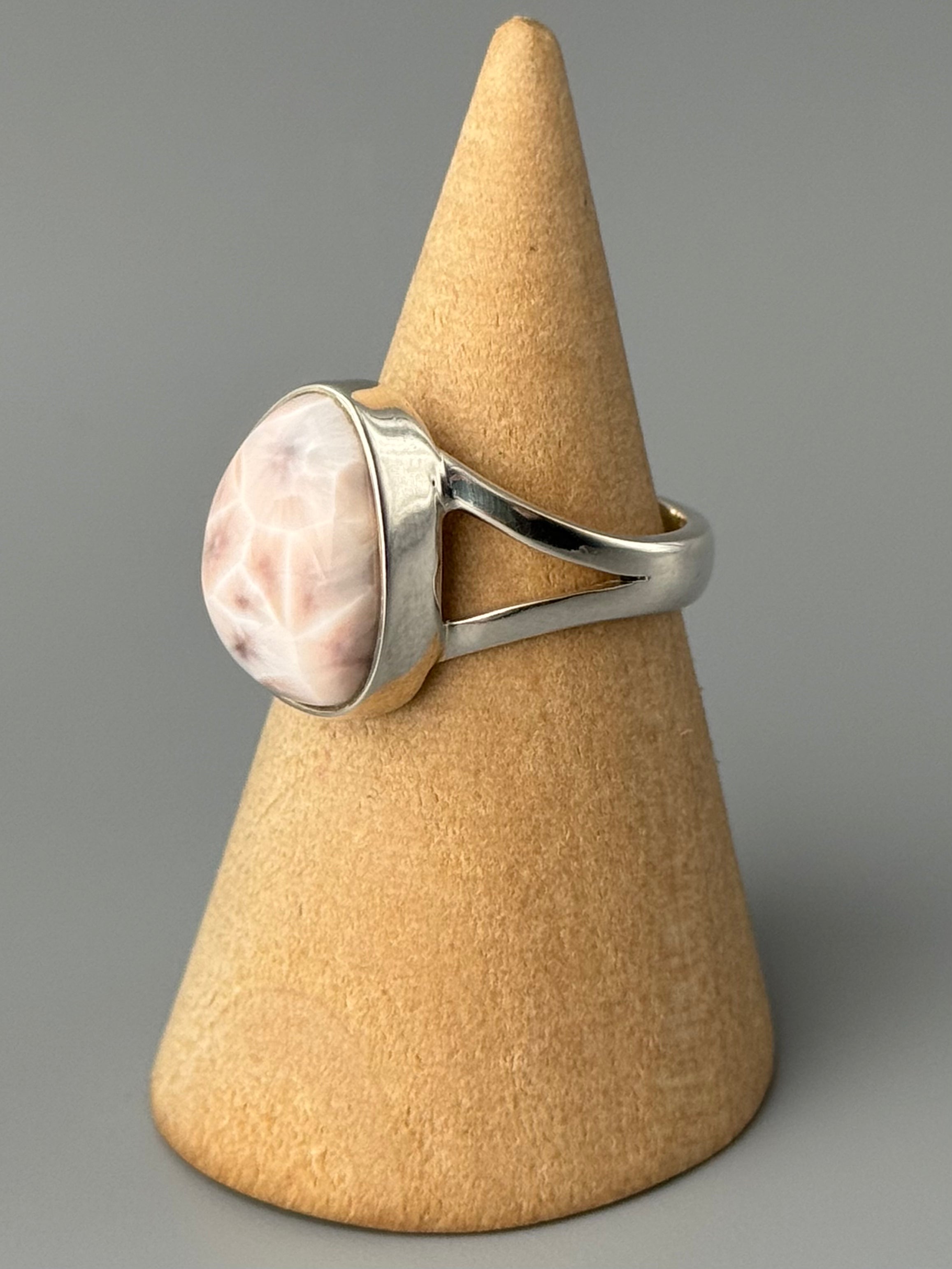 •THOMSONITE - FREEFORM• split band silver ring (various sizes)
