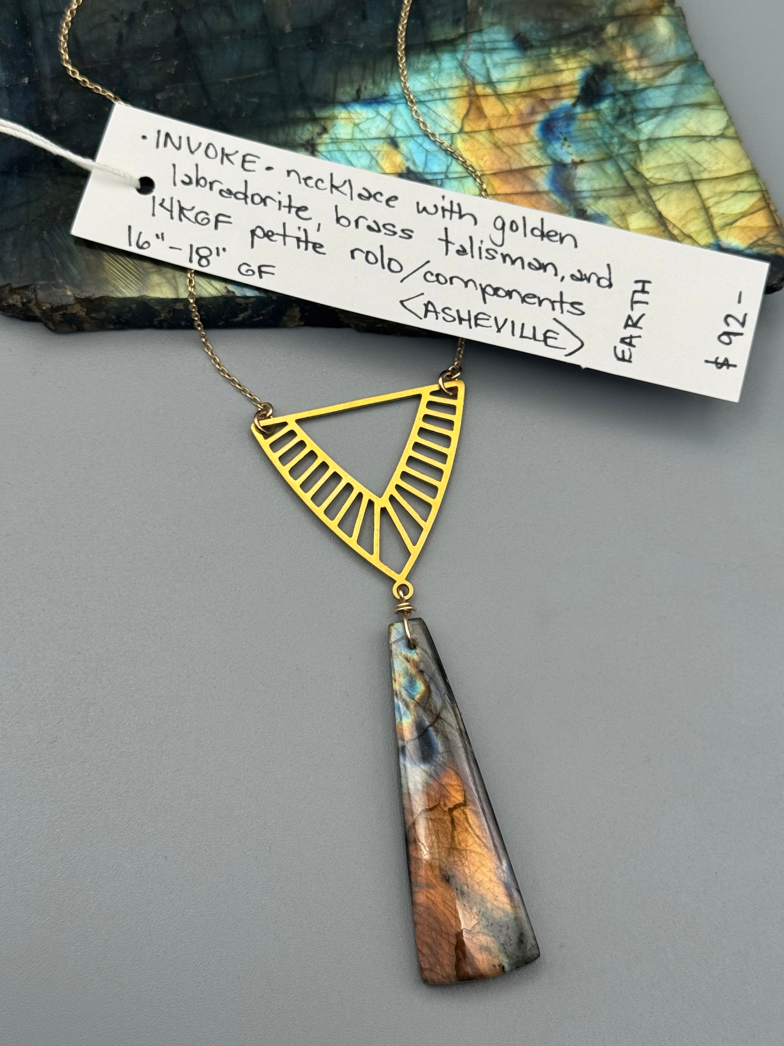 •INVOKE• golden labradorite + gold necklace (16"-18" long)