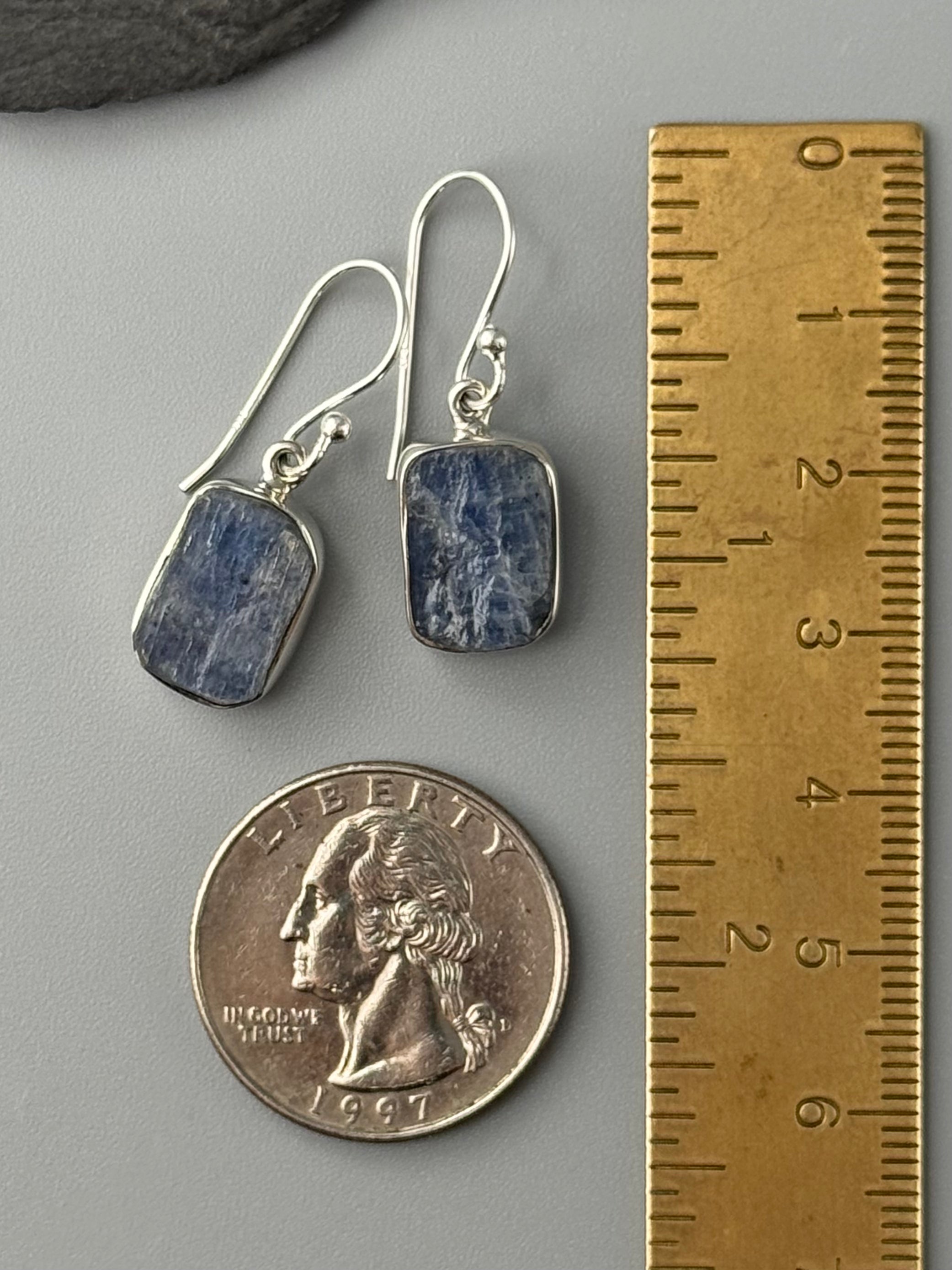 •KYANITE - FREEFORMS• silver dangle earrings