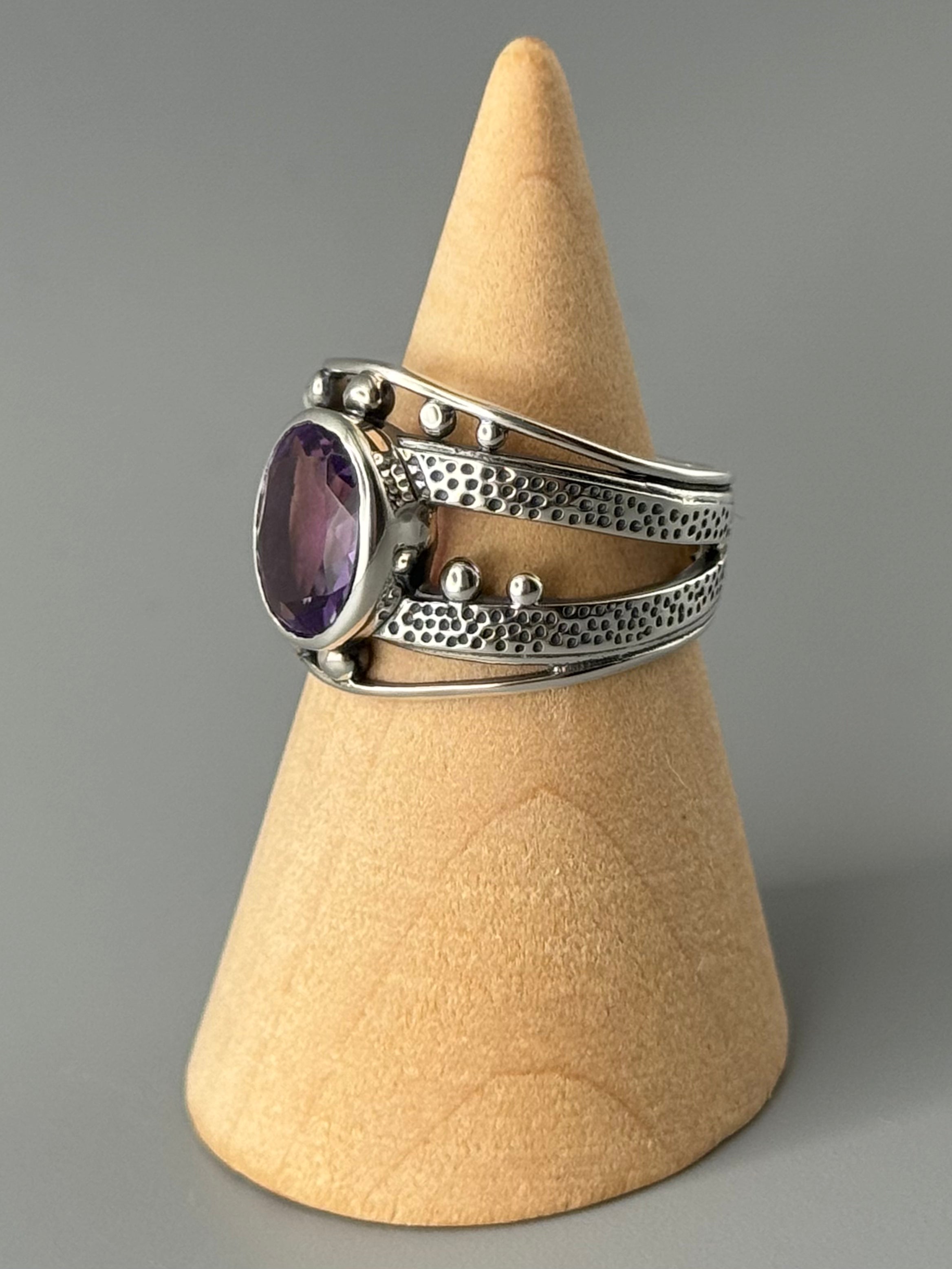 •AMETHYST - THE BENDS• multi-band silver ring (various sizes)