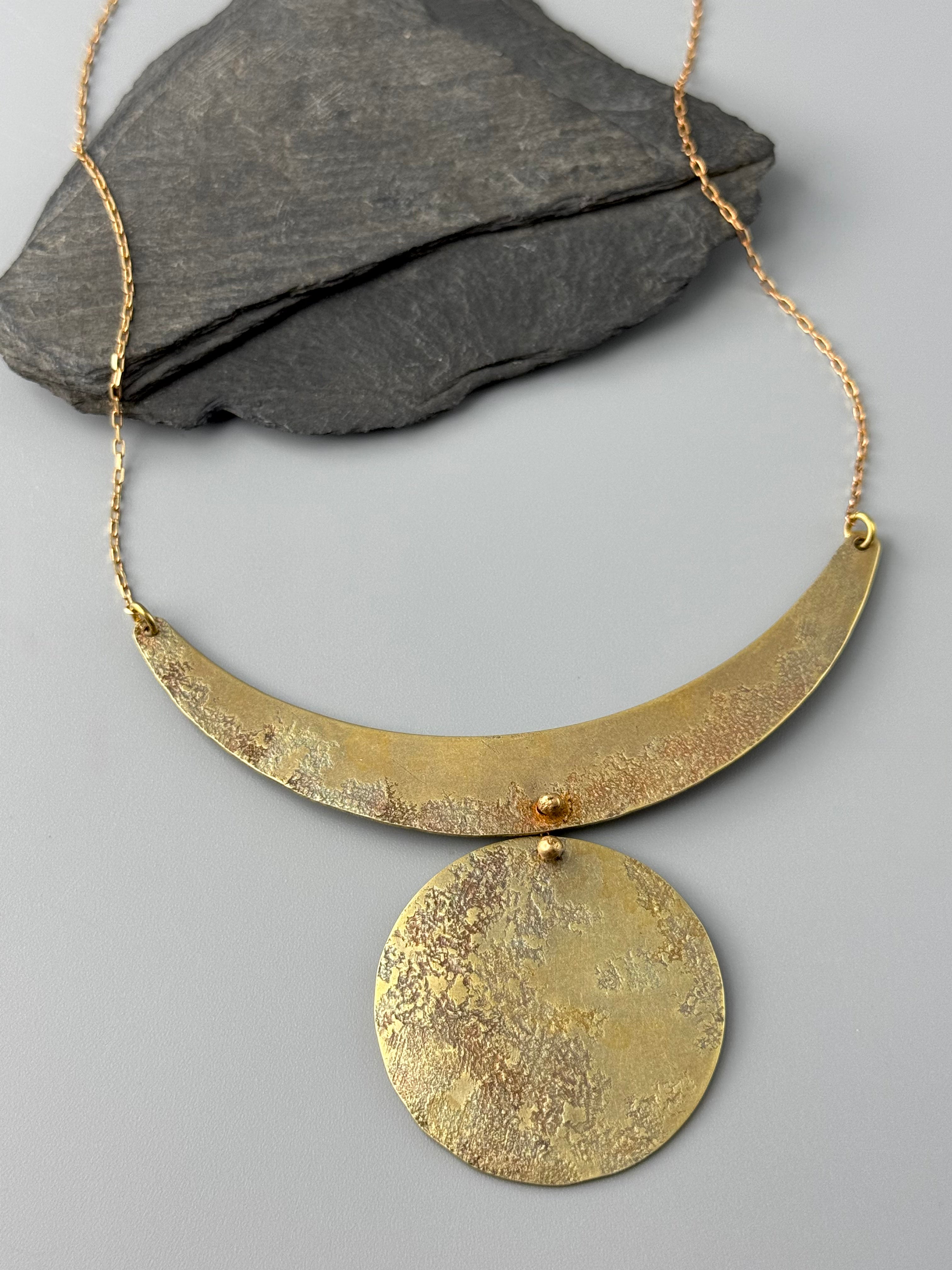 •CHARON• brass necklace (20" long + 2" drop)