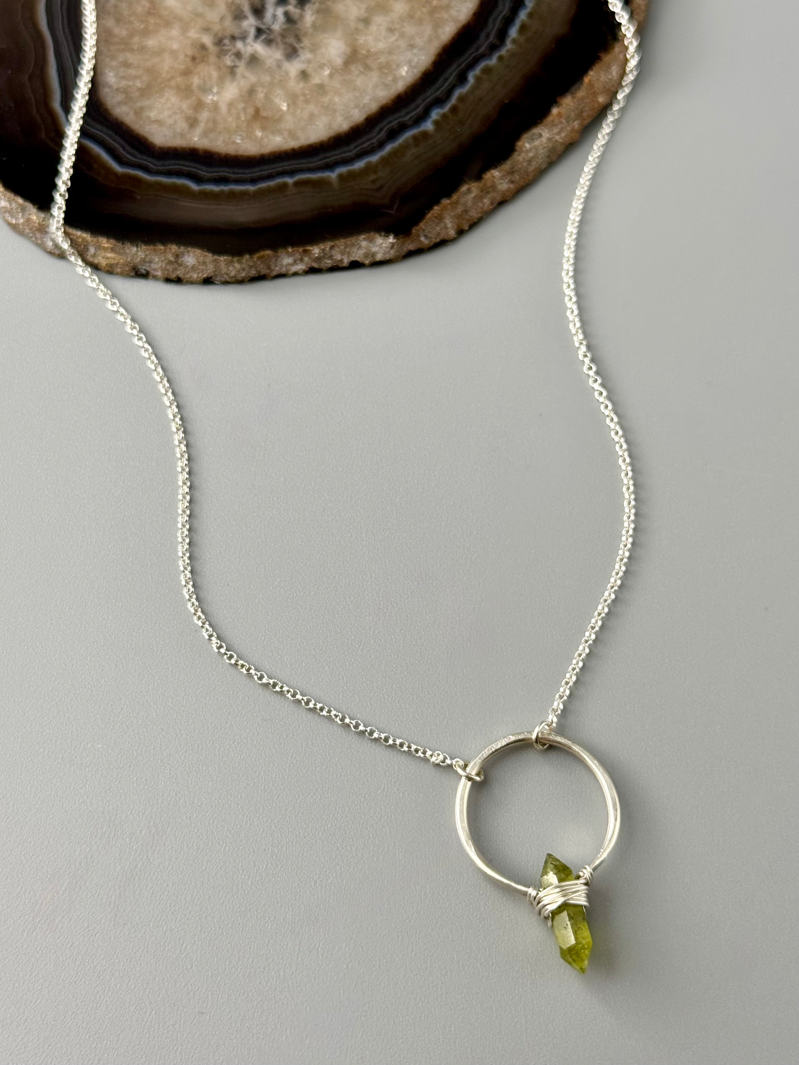 •CREST• peridot + silver necklace (various lengths)