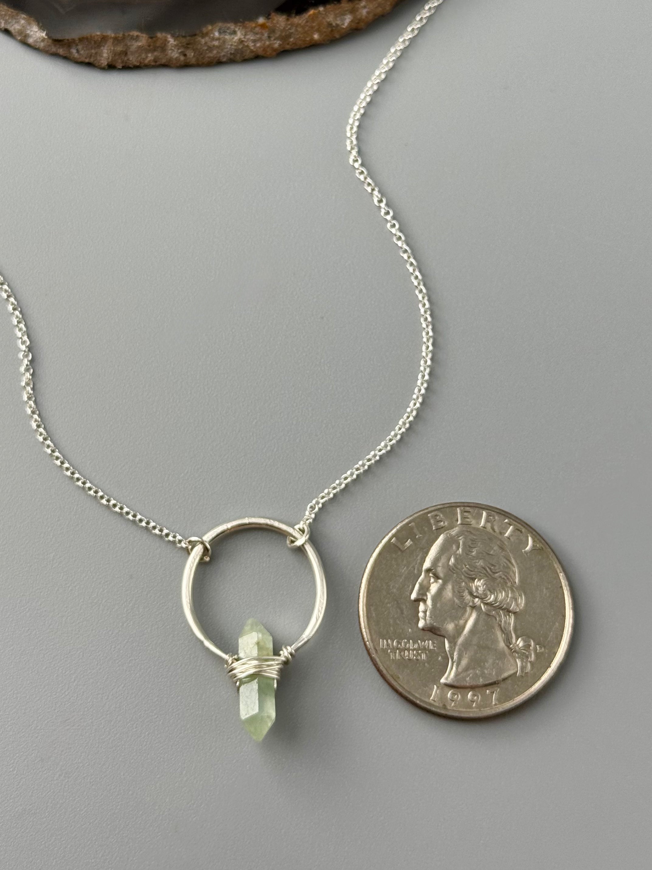 •CREST• aquamarine + silver necklace (various lengths)