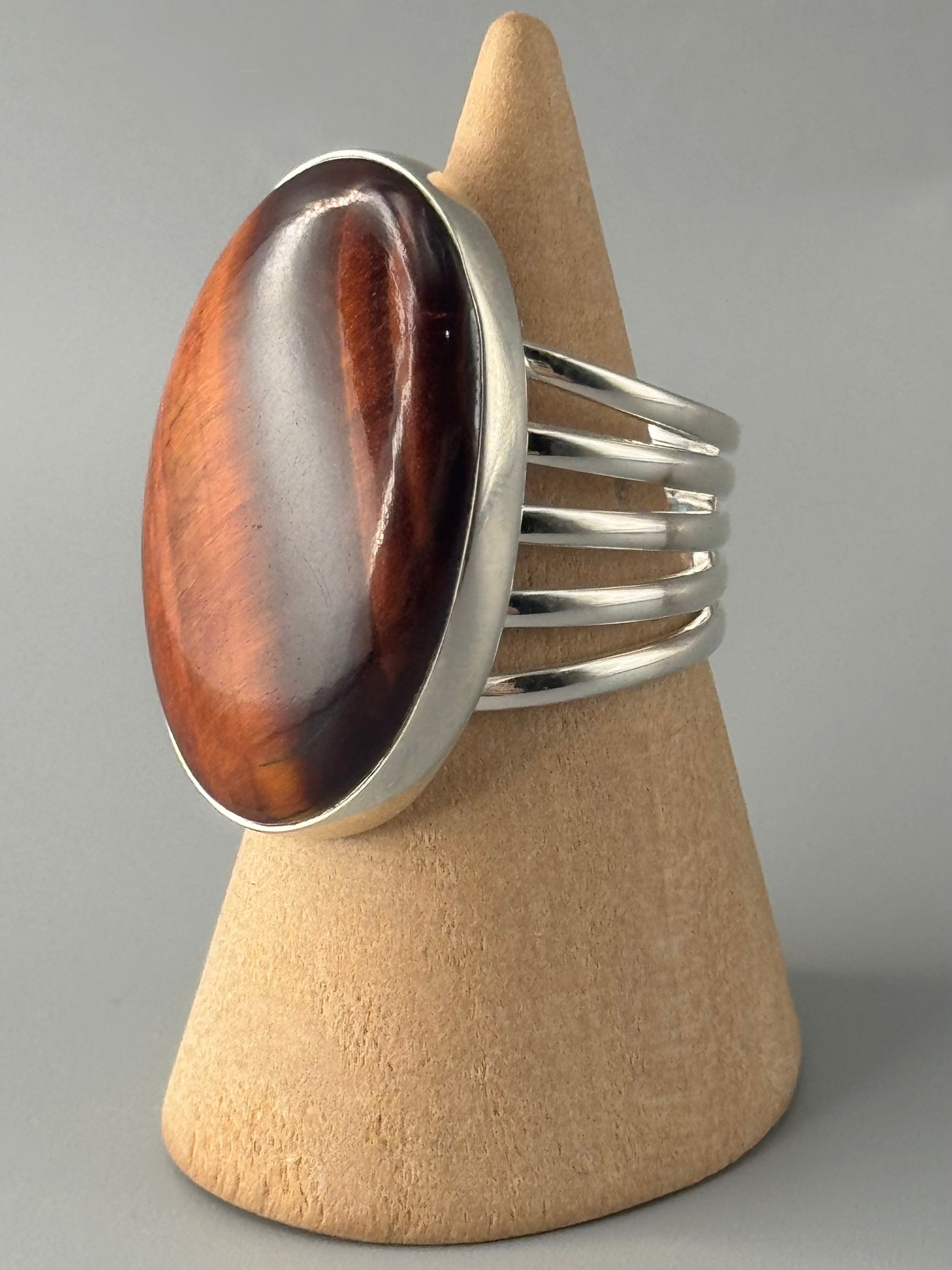 •RED TIGER EYE - TENFOLD• sterling silver ring (various sizes)