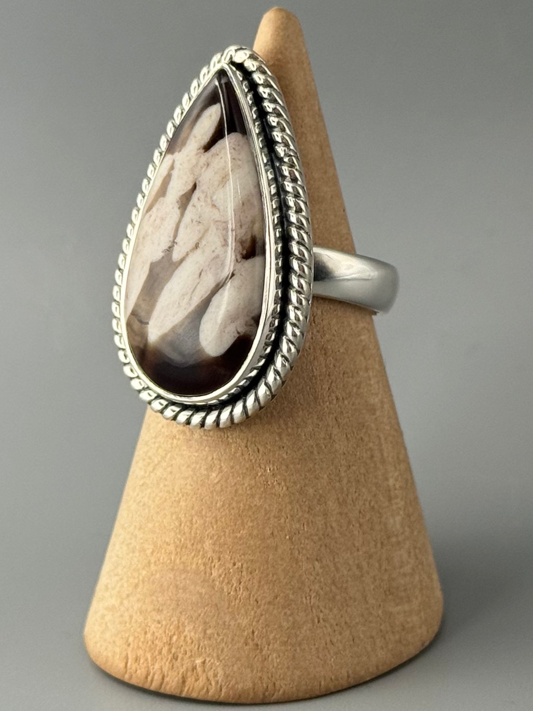 •PEANUT WOOD JASPER - TWINE• sterling silver ring (size 6)