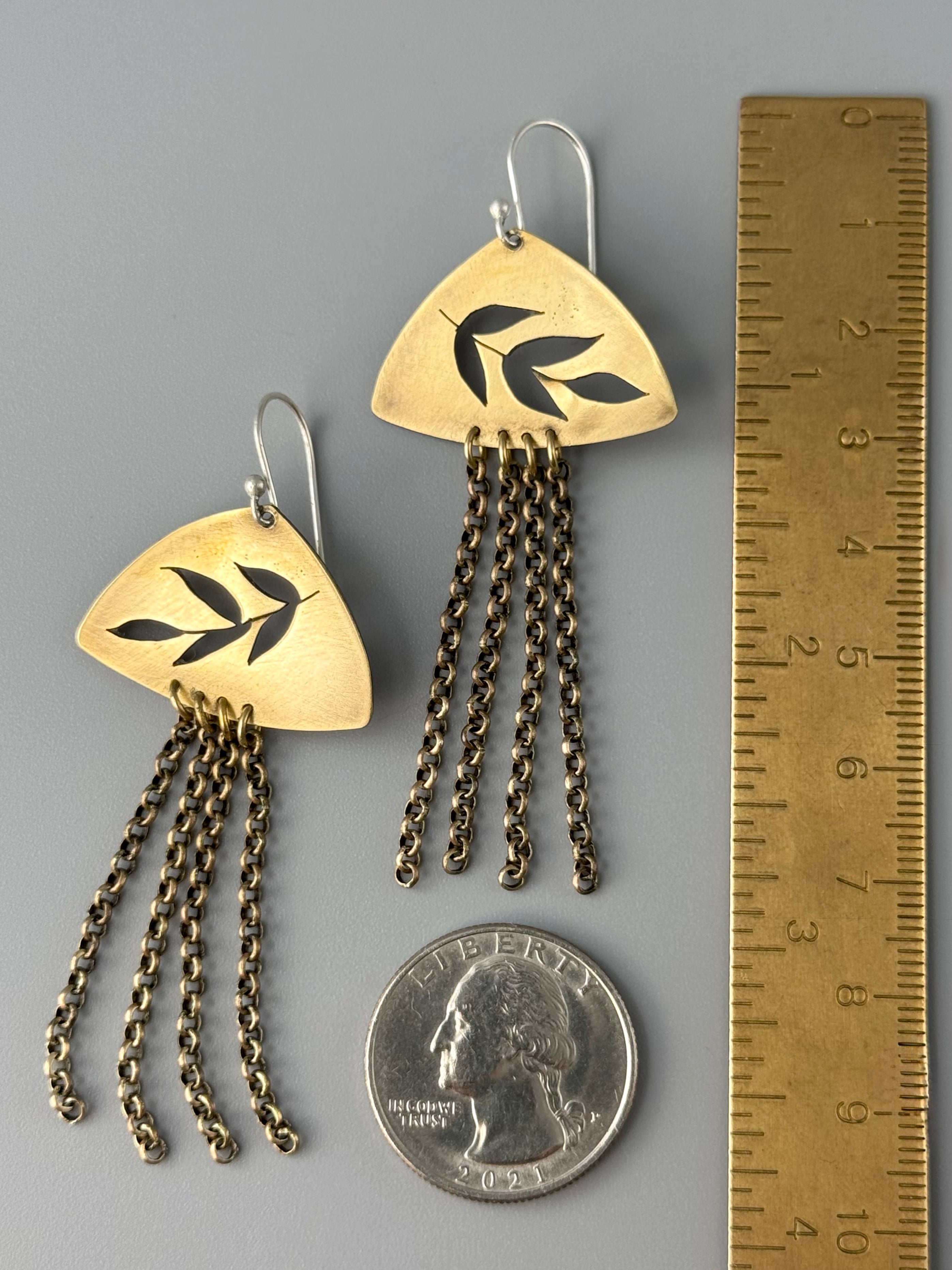•SWEETGRASS DUSTER• mixed metal dangle earrings