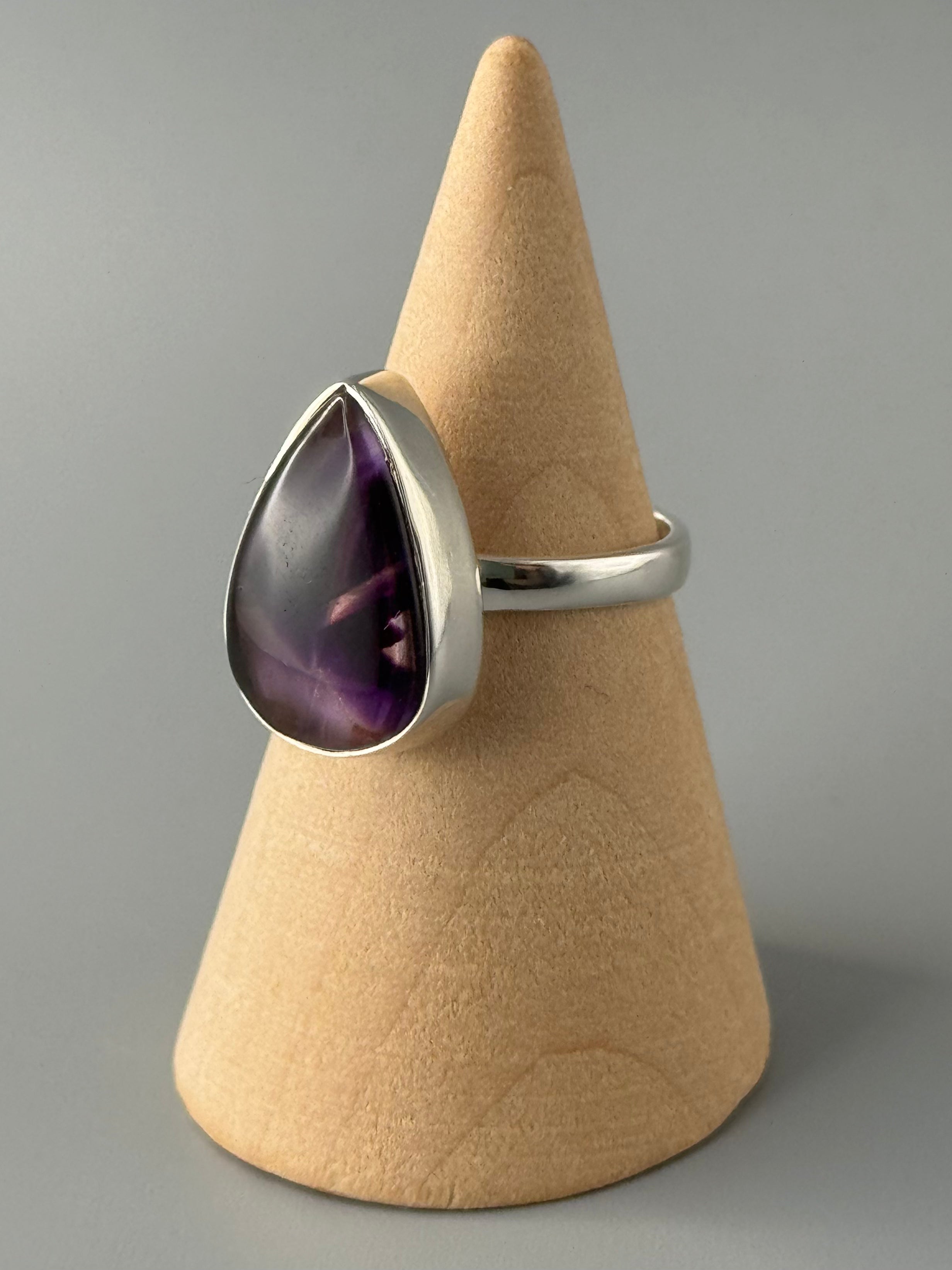 •SUPER SEVEN - TEAR• simple bezel silver ring (various sizes)