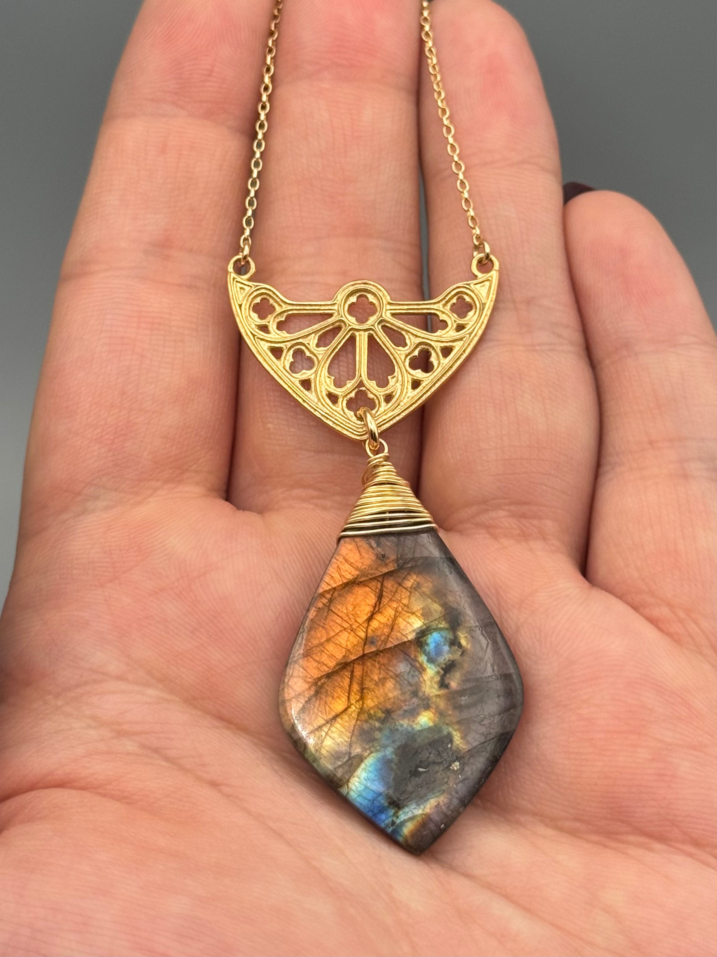 •SAGRADA• golden labradorite + gold necklace (18"-20" long)