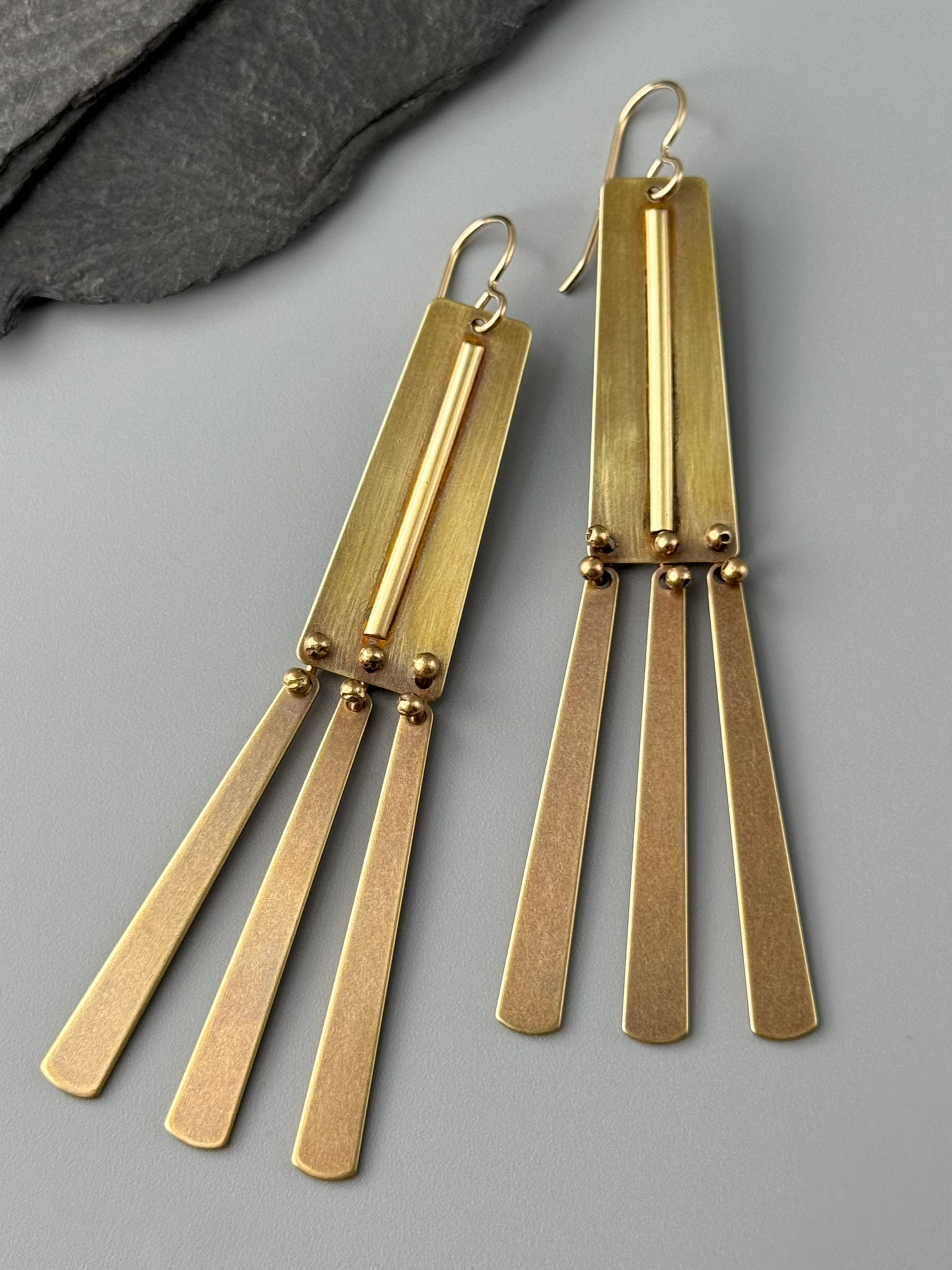 •BALTEA• gold dangle earrings